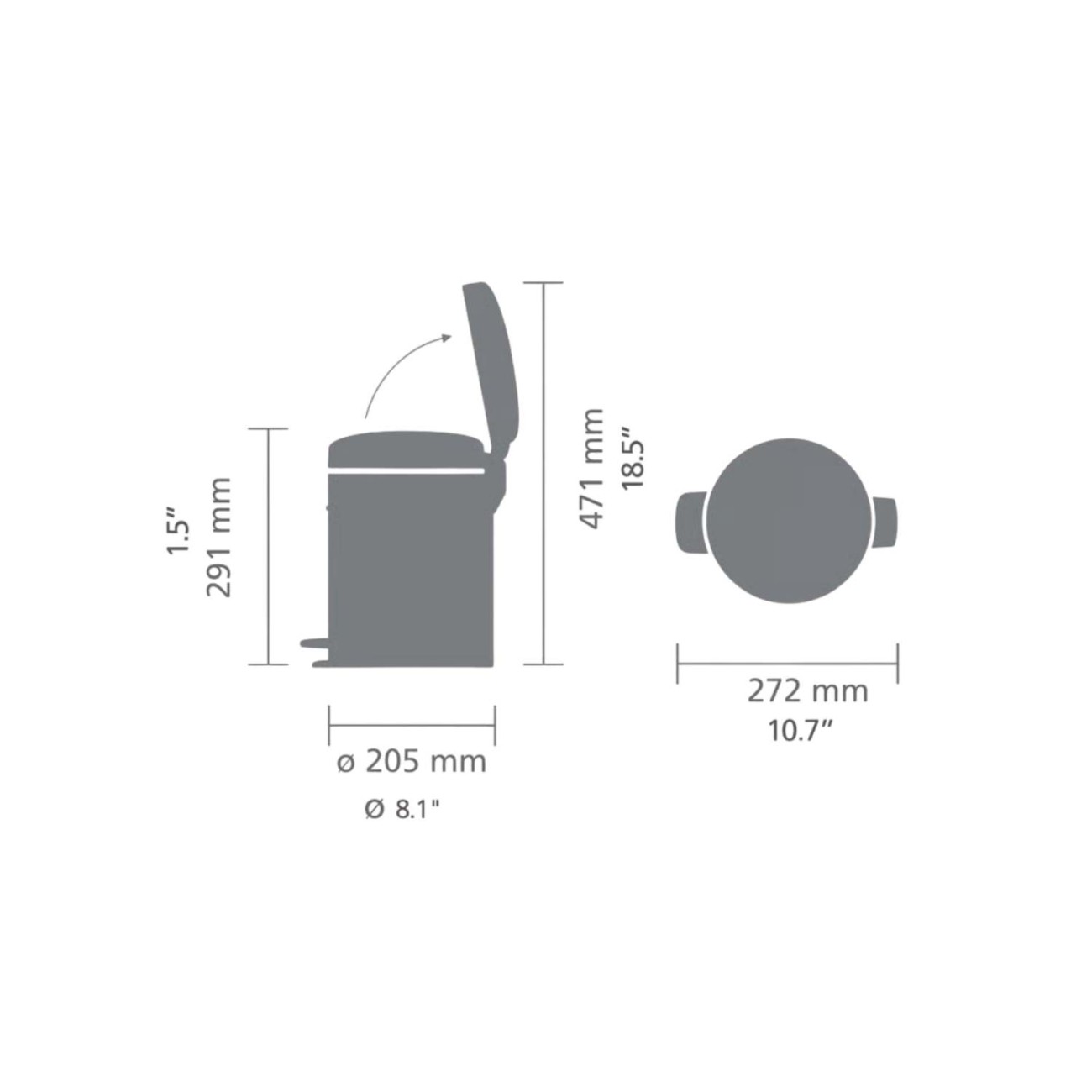 Brabantia Δοχειο Απορριμάτων 5Lt Warm Gold σειρά Newicon Κάδοι Κουζίνας