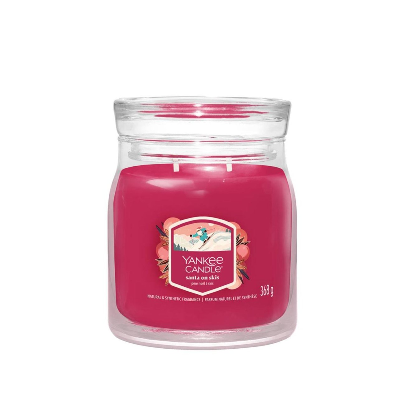 Yankee Candle Κερί σε Γυάλινο Δοχείο Medium σειρά Santa on Skis Αρωματικα Κεριά