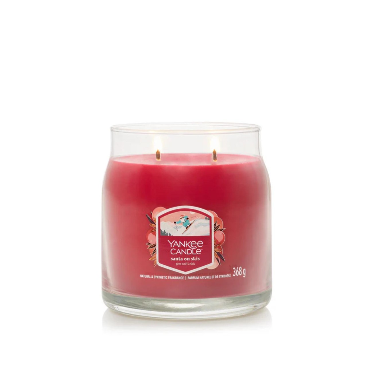 Yankee Candle Κερί σε Γυάλινο Δοχείο Medium σειρά Santa on Skis Αρωματικα Κεριά