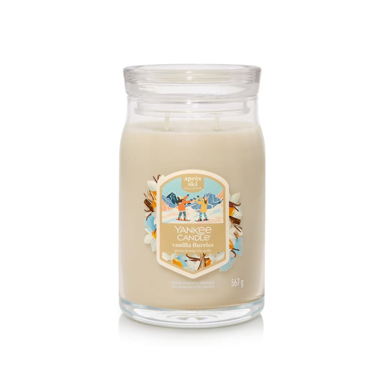 Yankee Candle Κερί σε Γυάλινο Δοχείο Large σειρά Vanilla Flurries Αρωματικα Κεριά