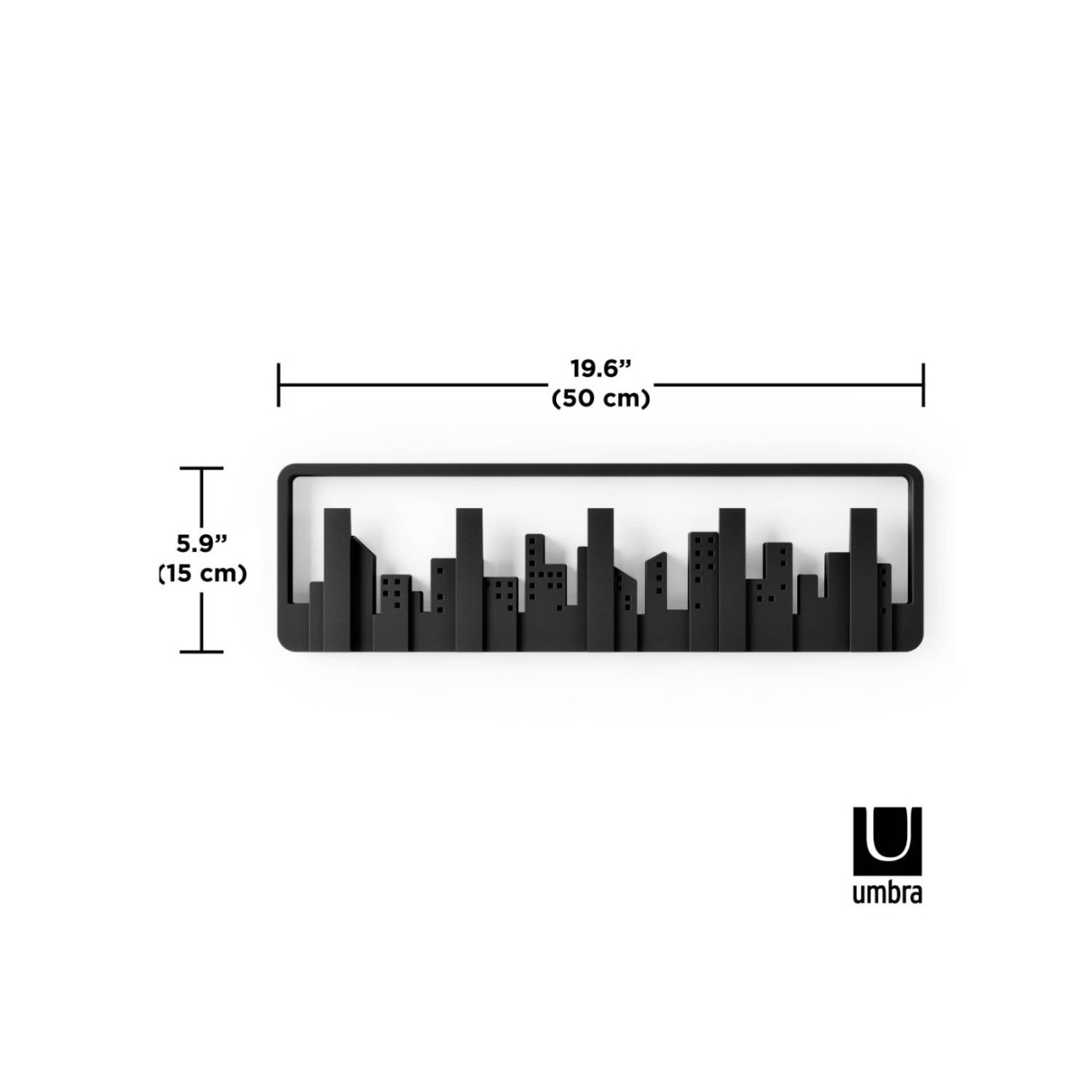 Umbra Κρεμάστρα τοίχου 50cm 5 θέσεων μαύρο σειρά Skyline Καλόγεροι