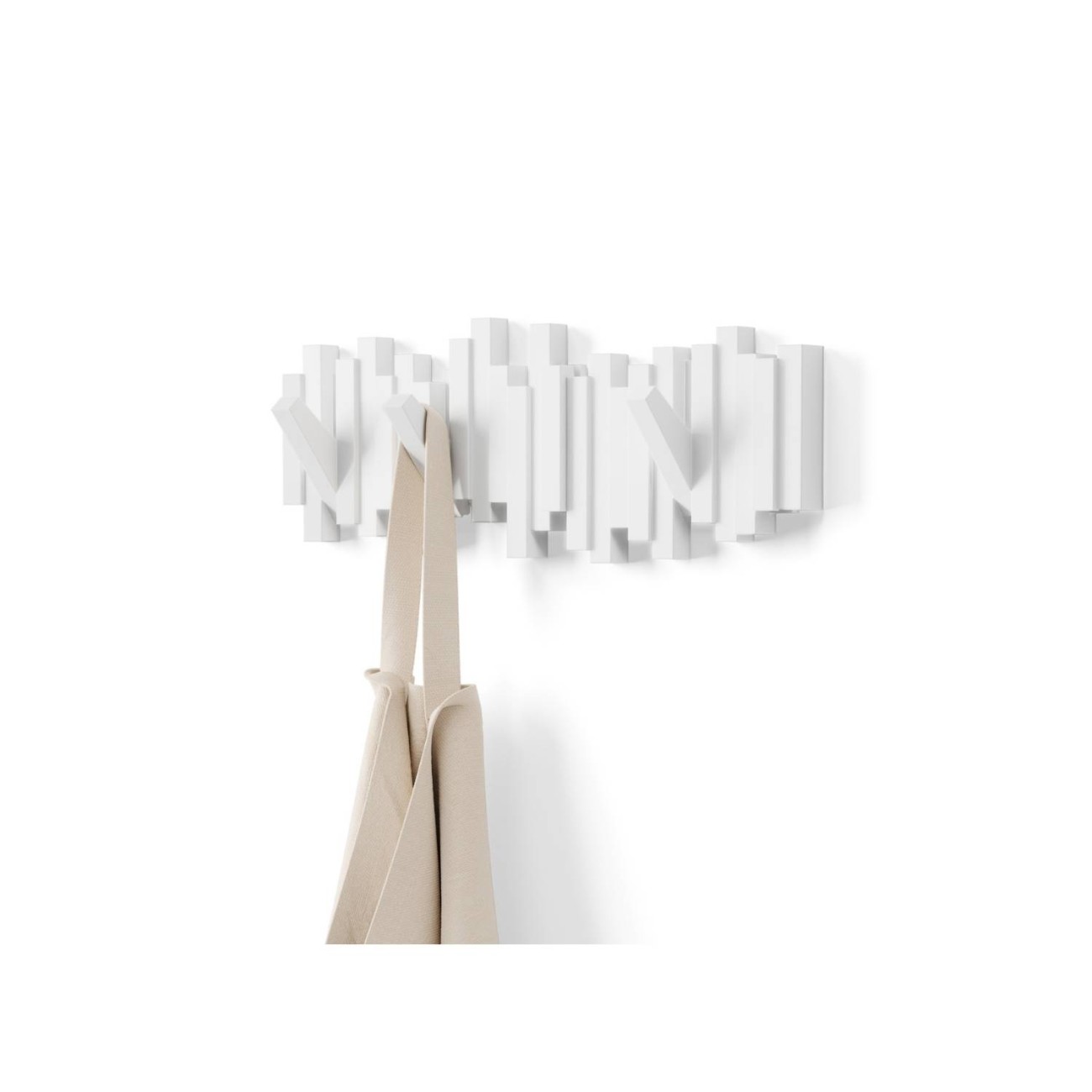 Umbra Κρεμάστρα τοίχου 50cm 5 θέσεων λευκό σειρά Sticks Καλόγεροι
