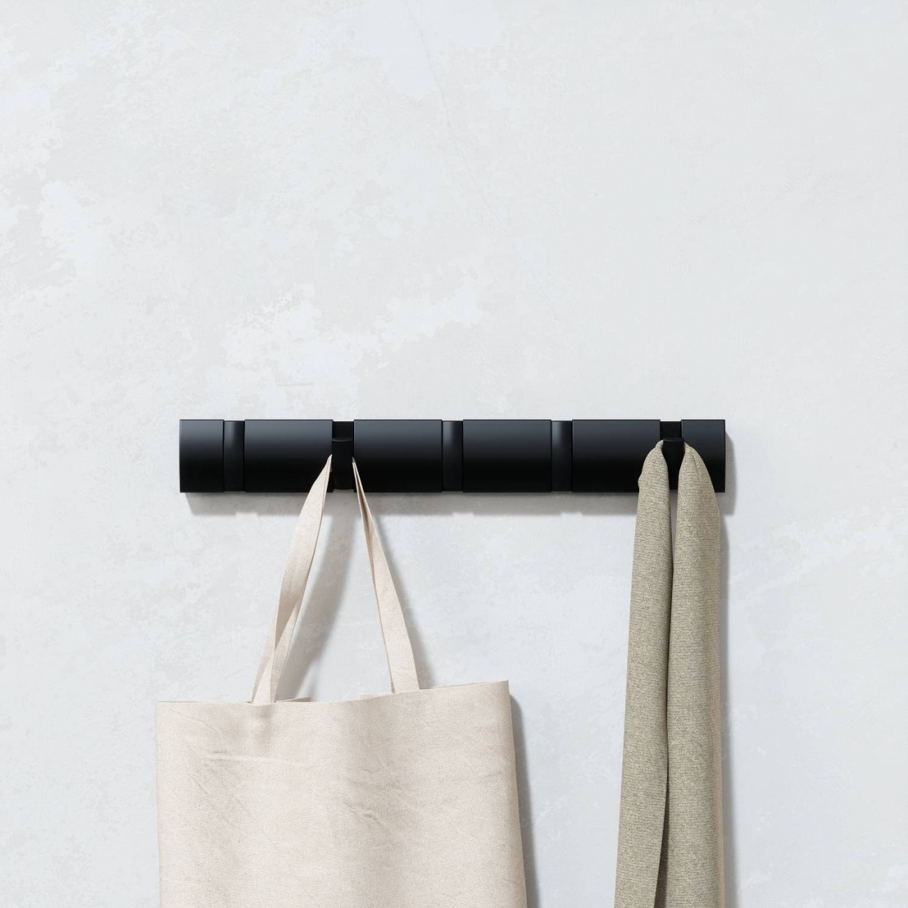 Umbra Κρεμάστρα τοίχου 51cm 5 θέσεων μαύρο σειρά Flip Καλόγεροι