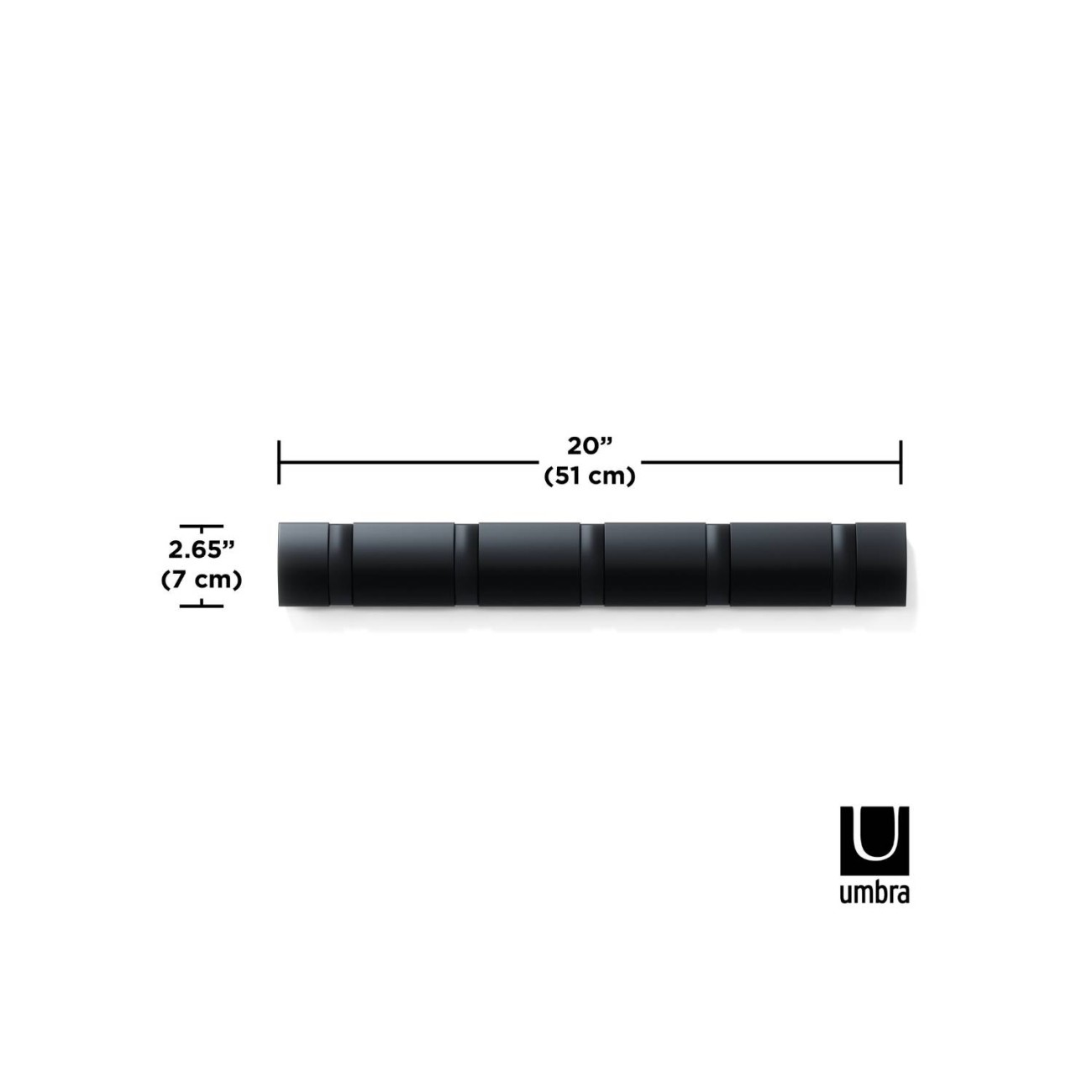 Umbra Κρεμάστρα τοίχου 51cm 5 θέσεων μαύρο σειρά Flip Καλόγεροι