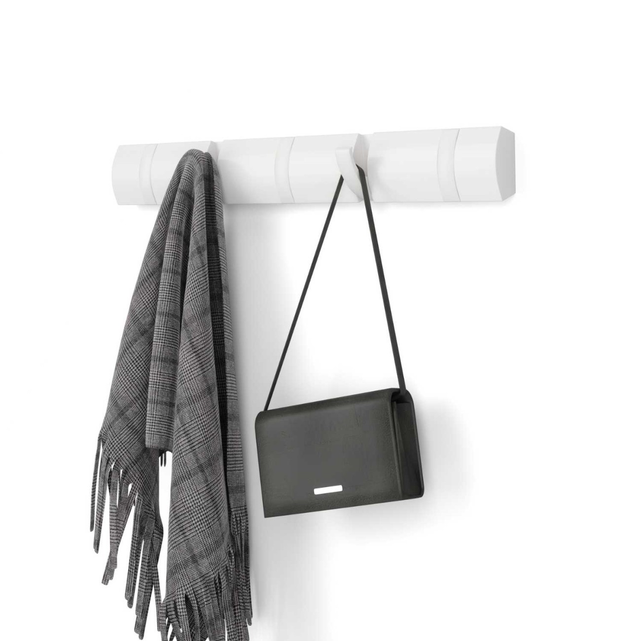 Umbra Κρεμαστρα τοιχου 5θεσ. λευκη/λευκη 51cm σειρά Flip Καλόγεροι & Κρεμάστρες