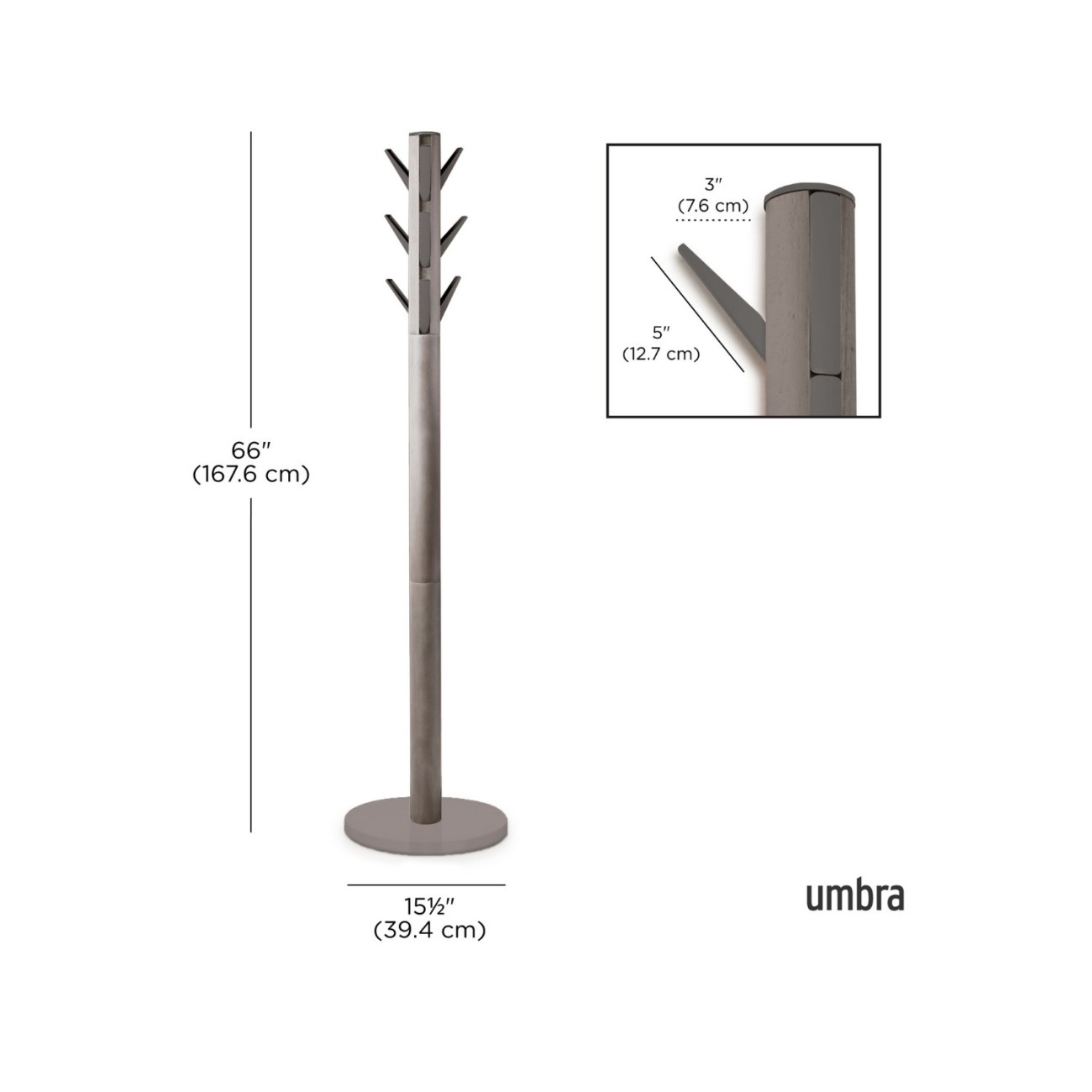 Umbra Καλόγερος 168cm γκρι σειρά Flapper Καλόγεροι