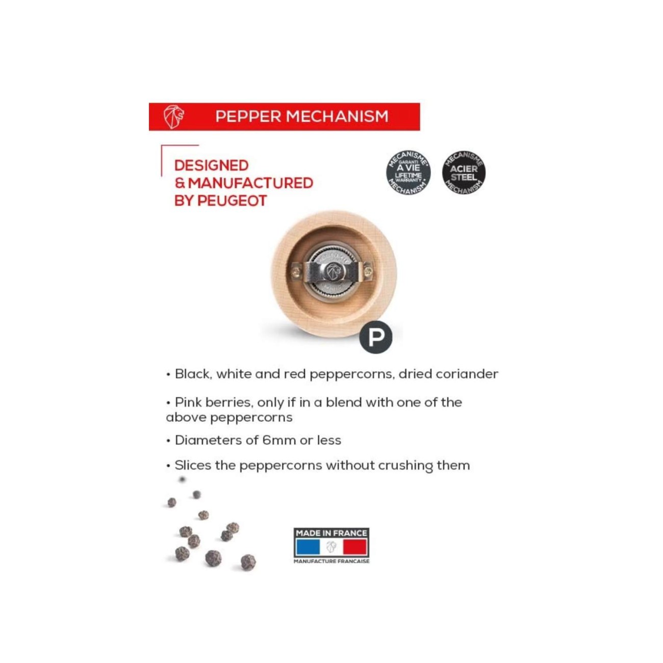 Peugeot Μύλος πιπεριού 15 εκ. σειρά olive wood Fidji Μύλοι Πιπεριού/Μύλοι Αλατιού