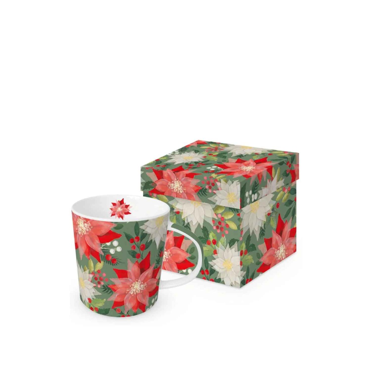 Paperproducts Design - PPD Κούπα 400ml σε κουτί σειρά Merry Poinsettia Χριστουγεννιάτικα