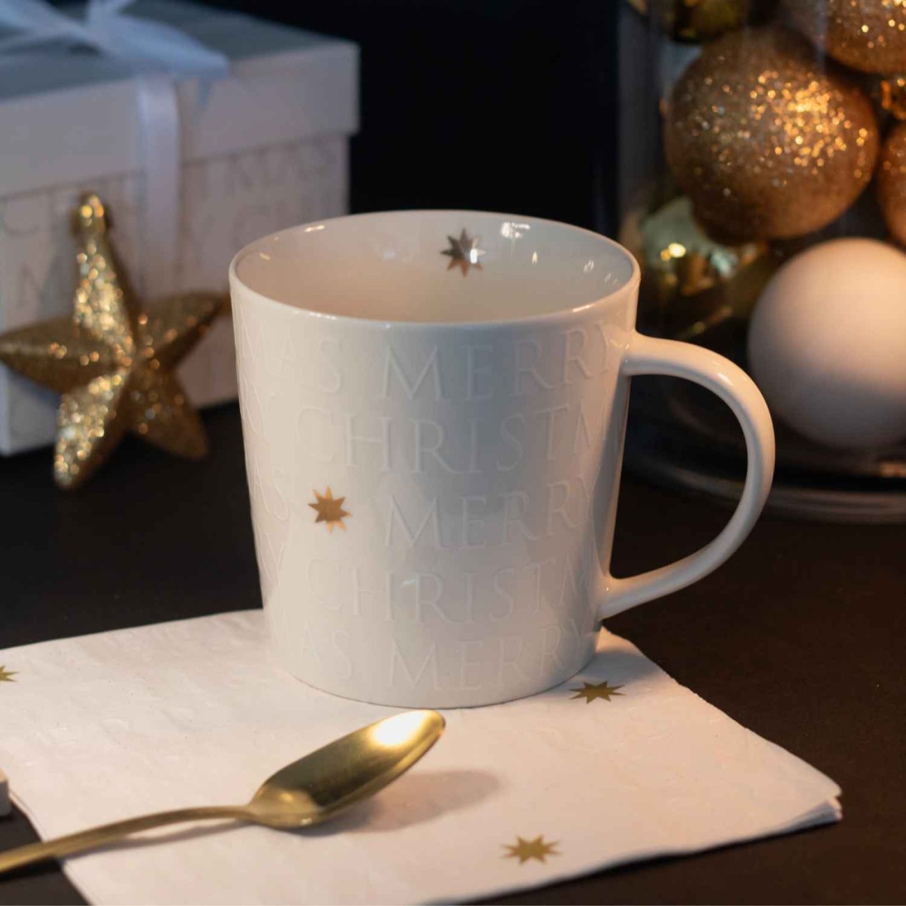 Paperproducts Design - PPD Κούπα 400ml σε κουτί σειρά Christmas Embossed Pearl Χριστουγεννιάτικα