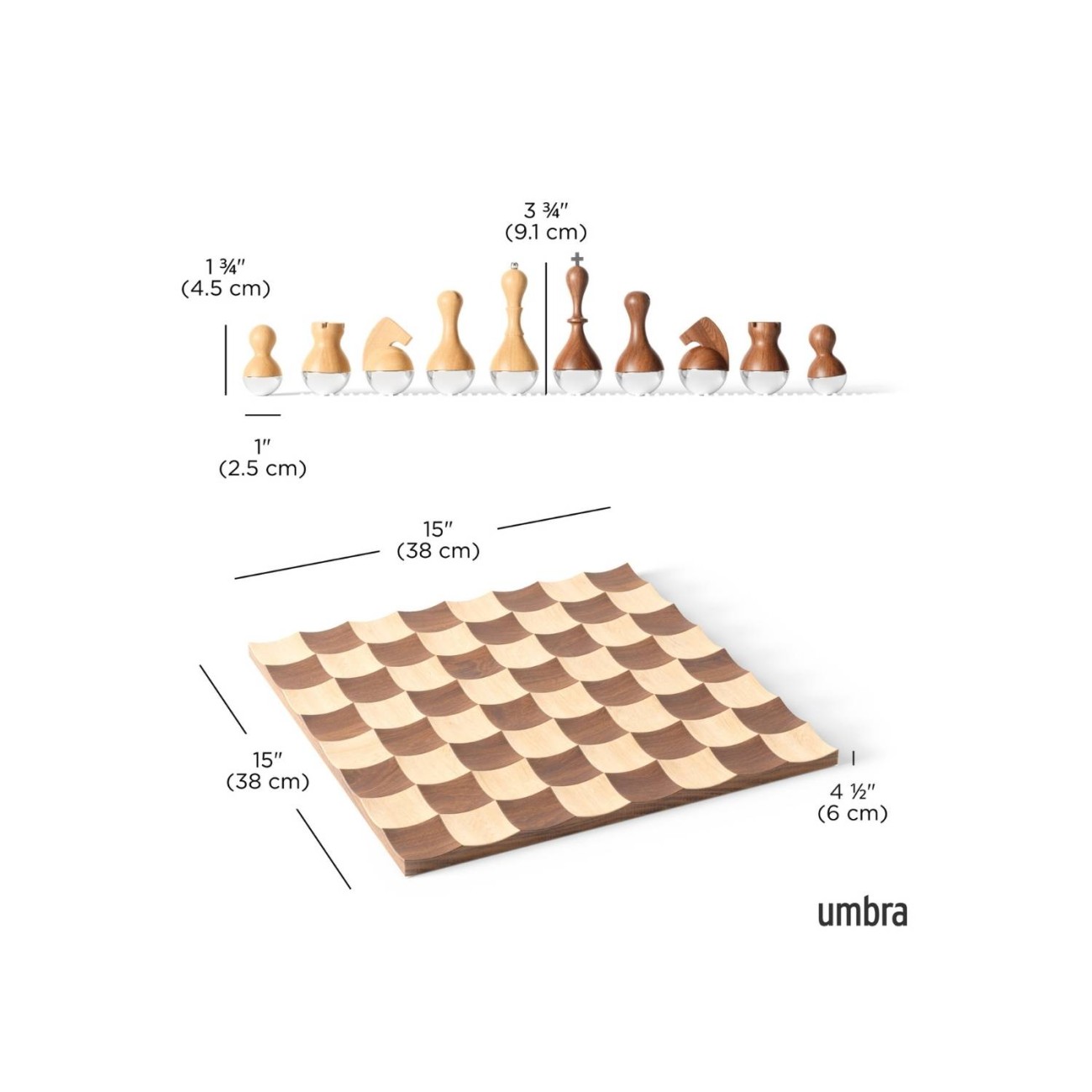 Umbra Σκάκι 38x11cm ξύλινο σειρά Wobble Chess New Arrivals