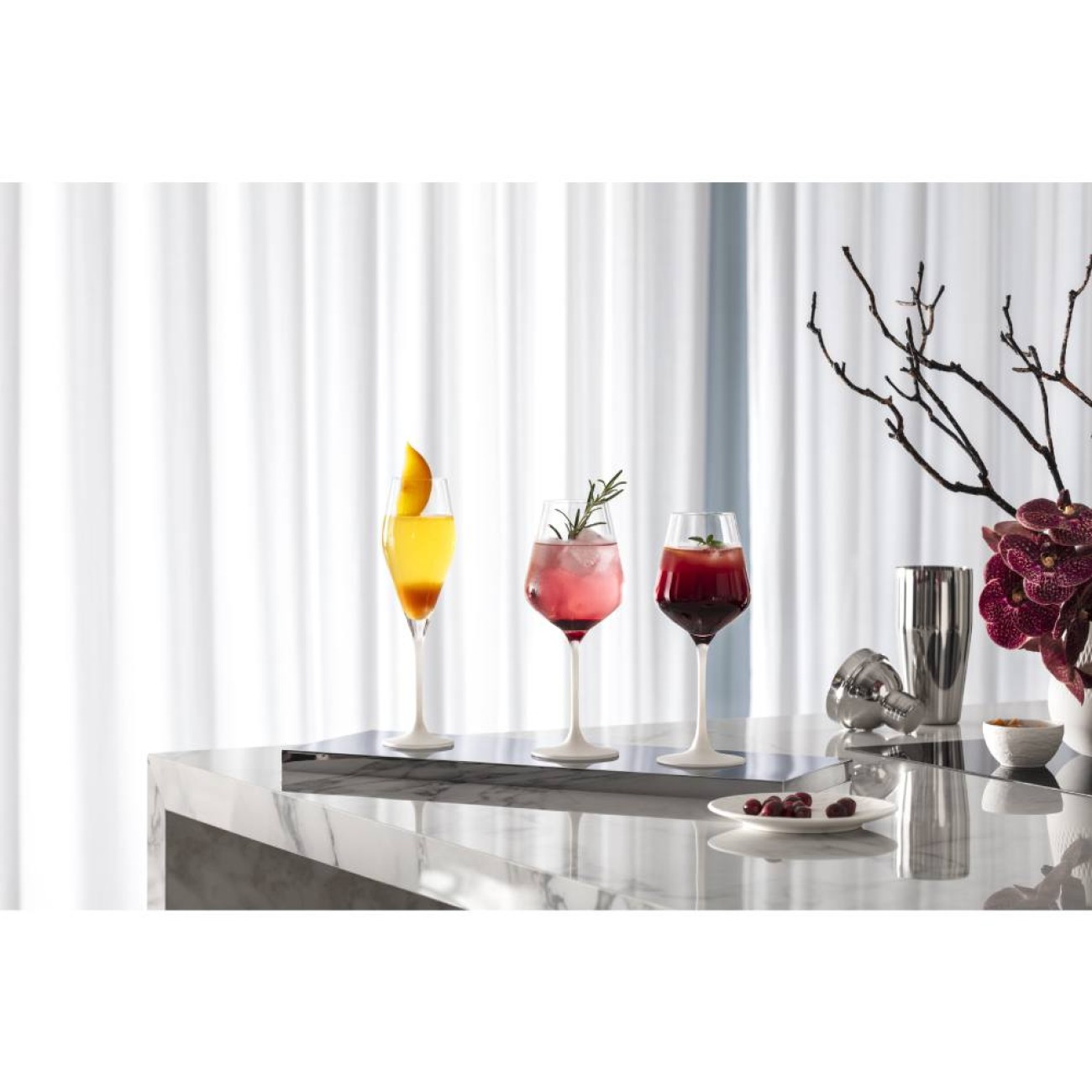 Villeroy & Boch Σετ 4 τεμ. ποτήρι κόκκινου κρασιού 0,47 λτ., λευκό πόδι σειρά Manufacture Rock Blanc Manufacture Rock by Villeroy & Boch