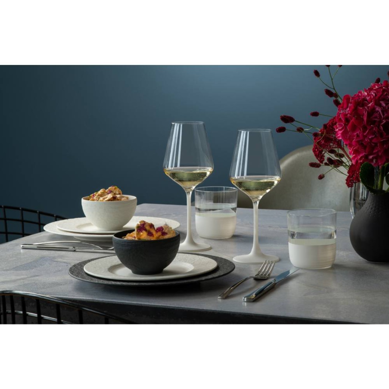 Villeroy & Boch Σετ 4 τεμ. ποτήρι λευκού κρασιού 0,38 λτ., λευκό πόδι σειρά Manufacture Rock Blanc Manufacture Rock by Villeroy & Boch