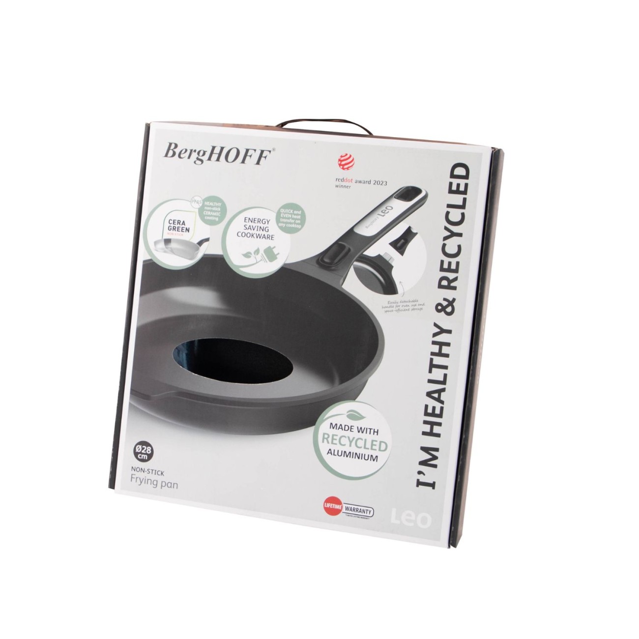 BergHOFF Τηγάνι 28εκ αντικολλητικό με αποσπώμενο χερούλι σειρά Phantom Leo Τηγάνια/Wok