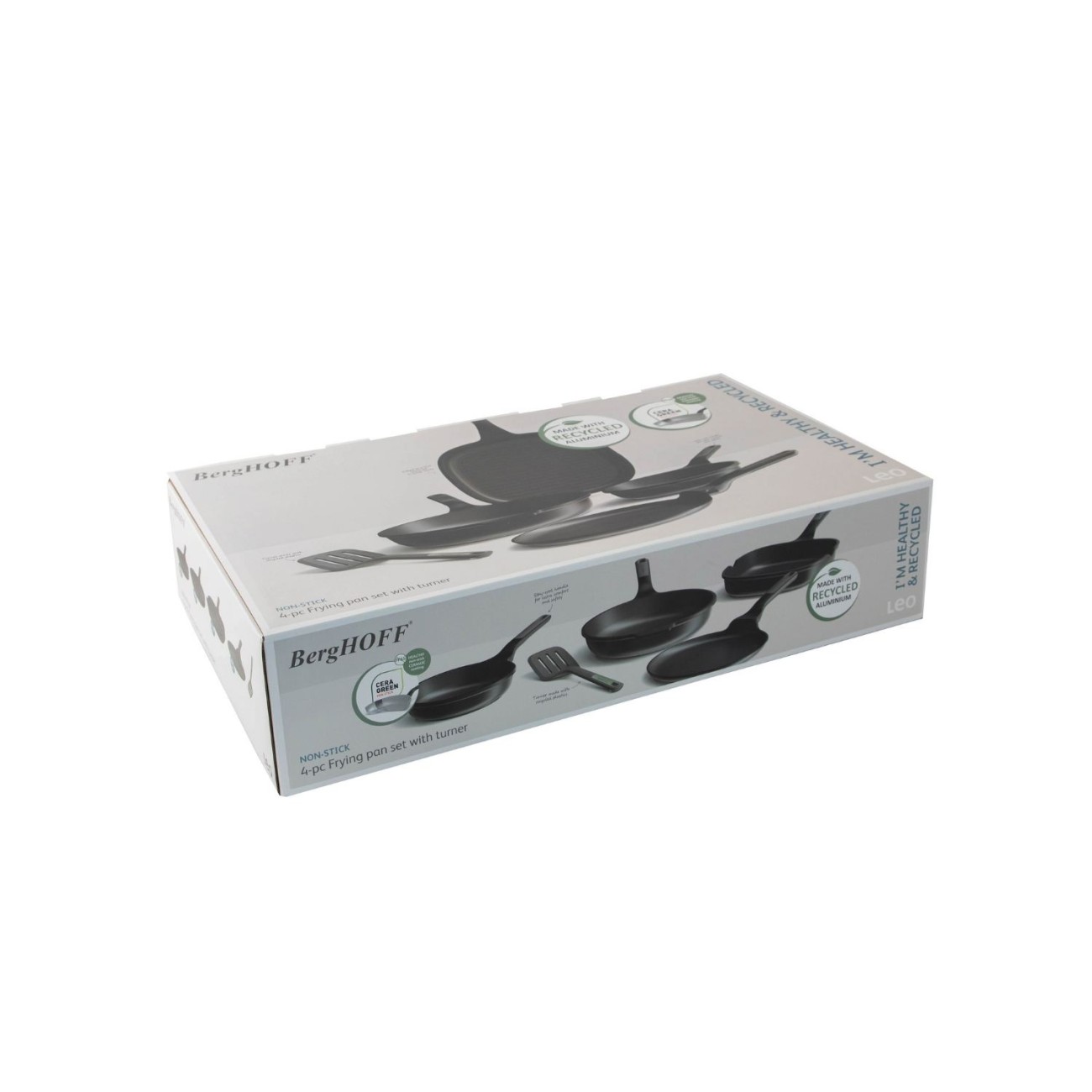 BergHOFF Σετ 4 τεμ. τηγάνια με σπάτουλα σειρά Leo Balance Τηγάνια/Wok