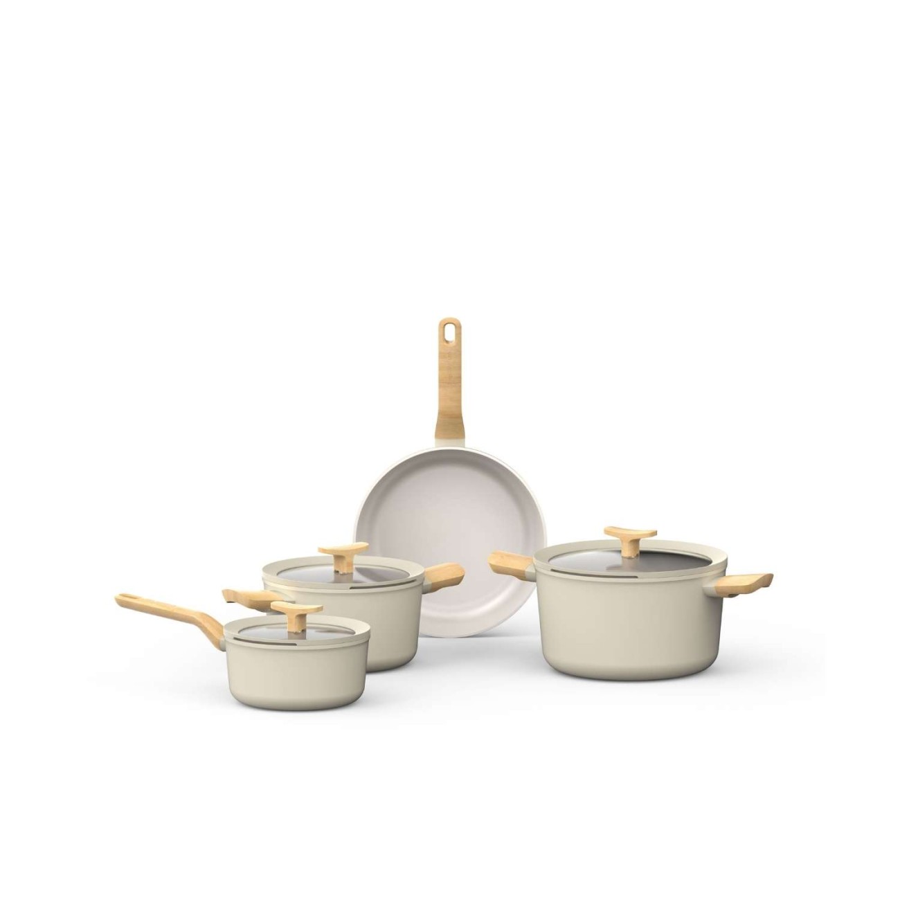 BergHOFF Σετ 4 τεμ. Κατσαρόλες με καπάκι 18cm/20cm/24cm & τηγάνι 24εκ. από ανακυκλωμένα υλικά σειρά Balance Leo Σετ Μαγειρικά Σκεύη