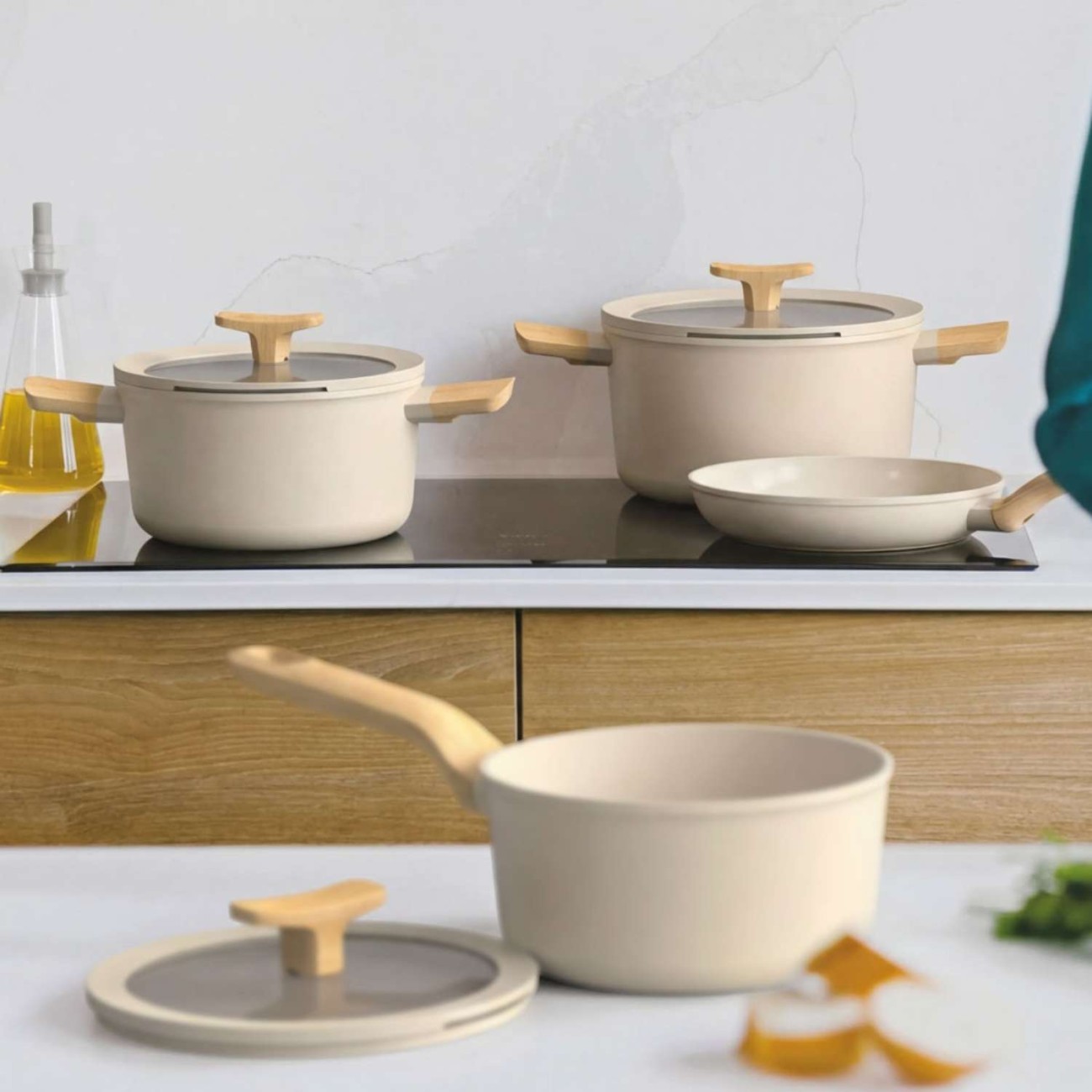 BergHOFF Σετ 4 τεμ. Κατσαρόλες με καπάκι 18cm/20cm/24cm & τηγάνι 24εκ. από ανακυκλωμένα υλικά σειρά Balance Leo Σετ Μαγειρικά Σκεύη