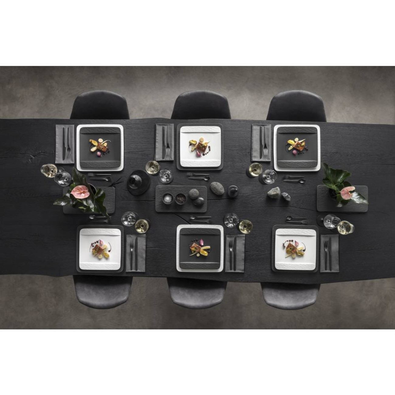 Villeroy & Boch Πιατέλλα τετράγωνη 32Χ32 εκ. σειρά Manufacture Rock Manufacture Rock by Villeroy & Boch