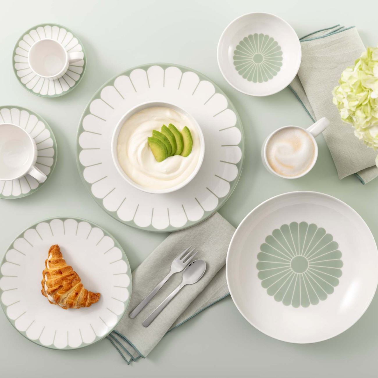Villeroy & Boch Πιάτο φρούτου 21,2 εκ. σειρά Fleur Vert Πιάτα φρούτου/γλυκού
