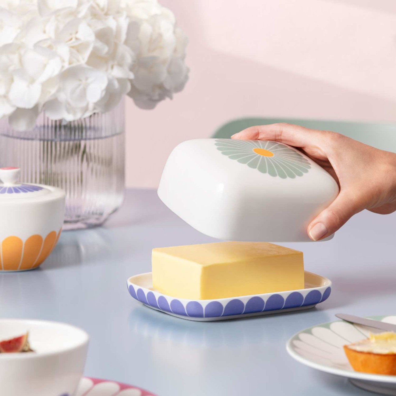 Villeroy & Boch Βουτυριέρα 14,8Χ12,3Χ6,4 εκ. σειρά Fleur Couleur Αξεσουάρ Σερβιρίσματος
