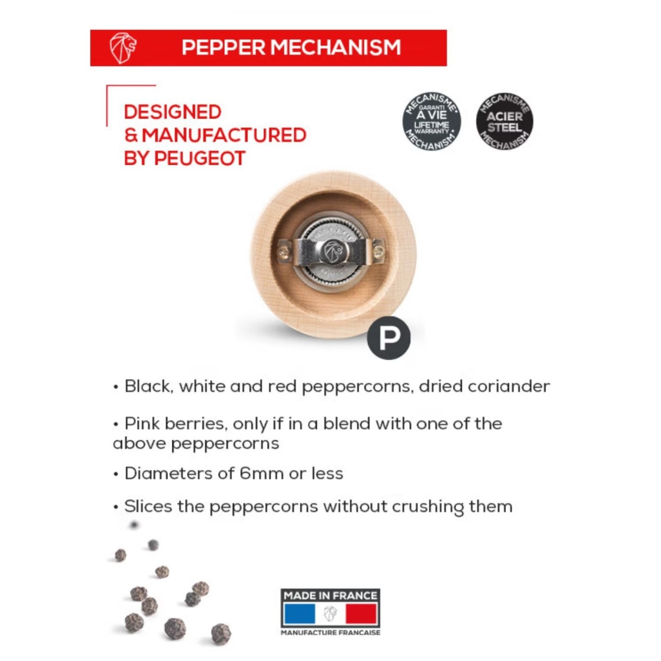 Peugeot Μύλος πιπεριού 12 εκ Fern Green σειρά Boreal 