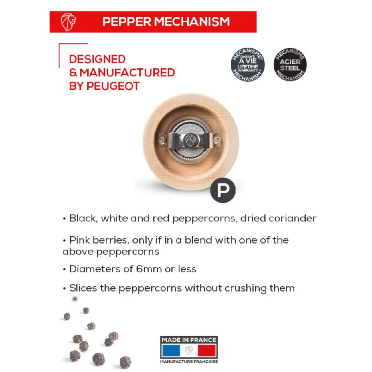 Peugeot Μύλος πιπεριού 12 εκ Rock Grey σειρά Boreal 