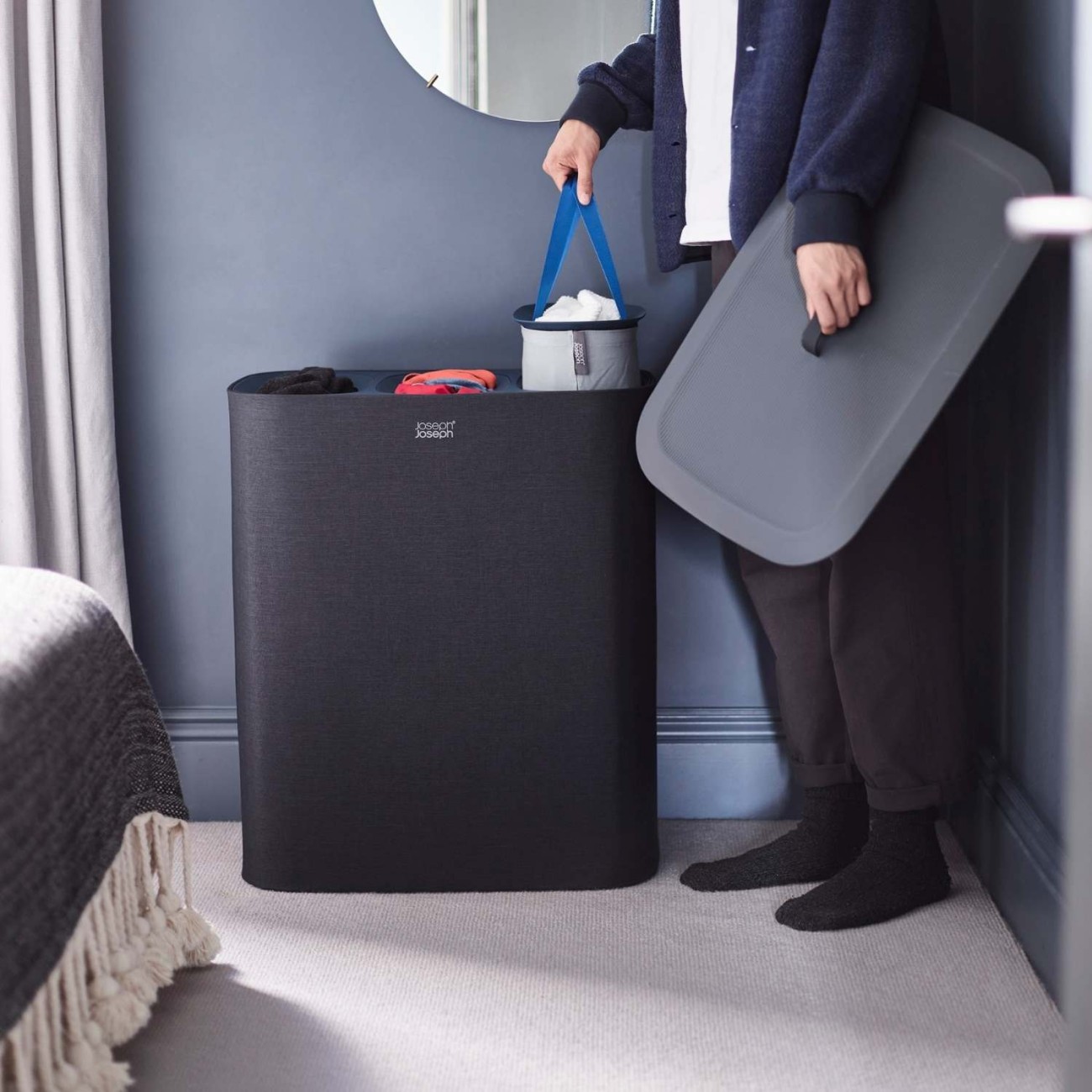 Joseph Joseph Καλάθι απλύτων 90lt 73,5x60,8x40,6 cm μπλε σειρά Tota Trio Κάδοι απλύτων