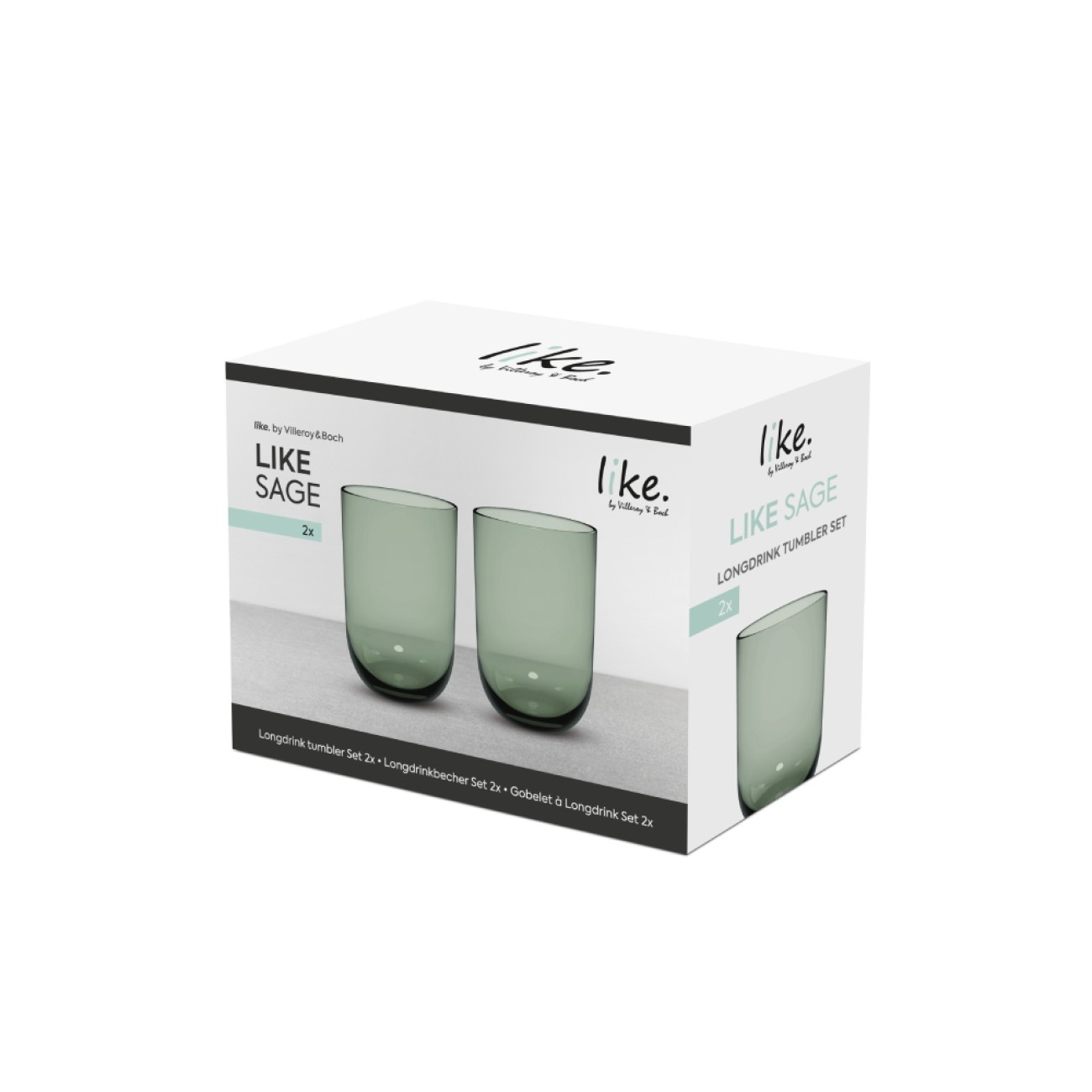 Like by Villeroy & Boch Σετ 2 τεμ. Ποτήρια αναψυκτικού/ νερού σειρά Like Sage Like by Villeroy & Boch