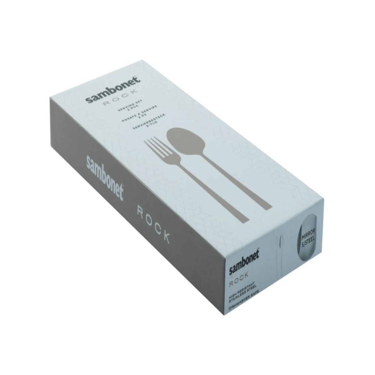 Sambonet Σετ 2 τεμ. σερβιρίσματος ανοξείδωτο σειρά Rock  Μαχαιροπήρουνα