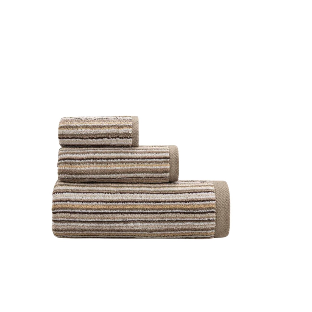 Lasa Home Πετσέτα προσώπου 50Χ100εκ. καφέ σειρά Pure Stripes II Πετσέτες