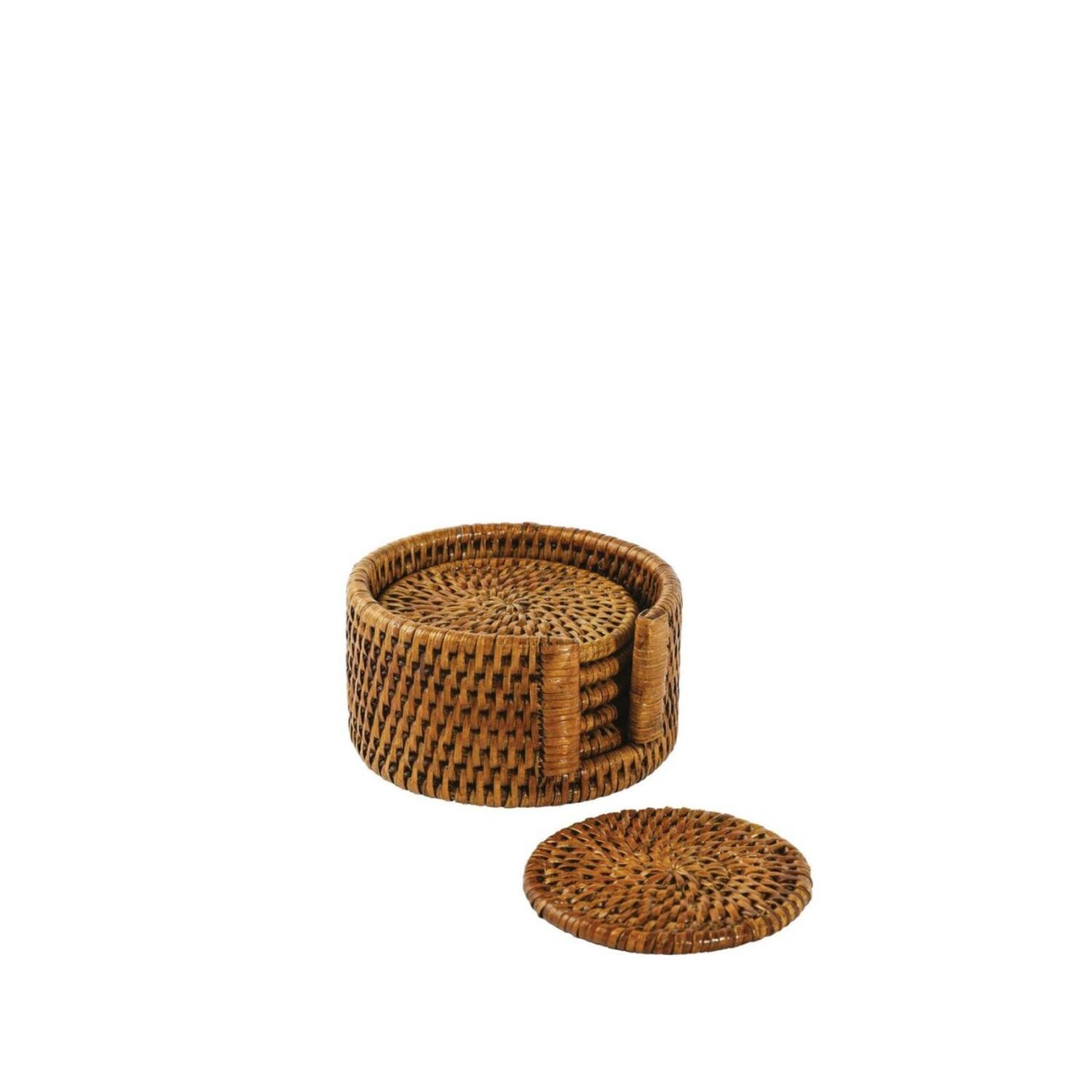 Sambonet Σετ 6 τεμ. σουβέρ με βάση Rattan Honey Brown σειρά Radici  Αξεσουάρ Σερβιρίσματος