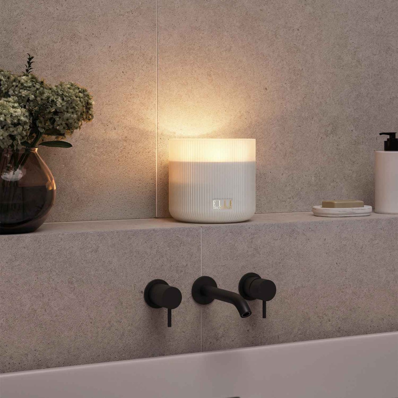 Elle Decoration Κερί 3-light 16 εκ. White Frost σειρά Belleville Sompex Χριστουγεννιάτικα