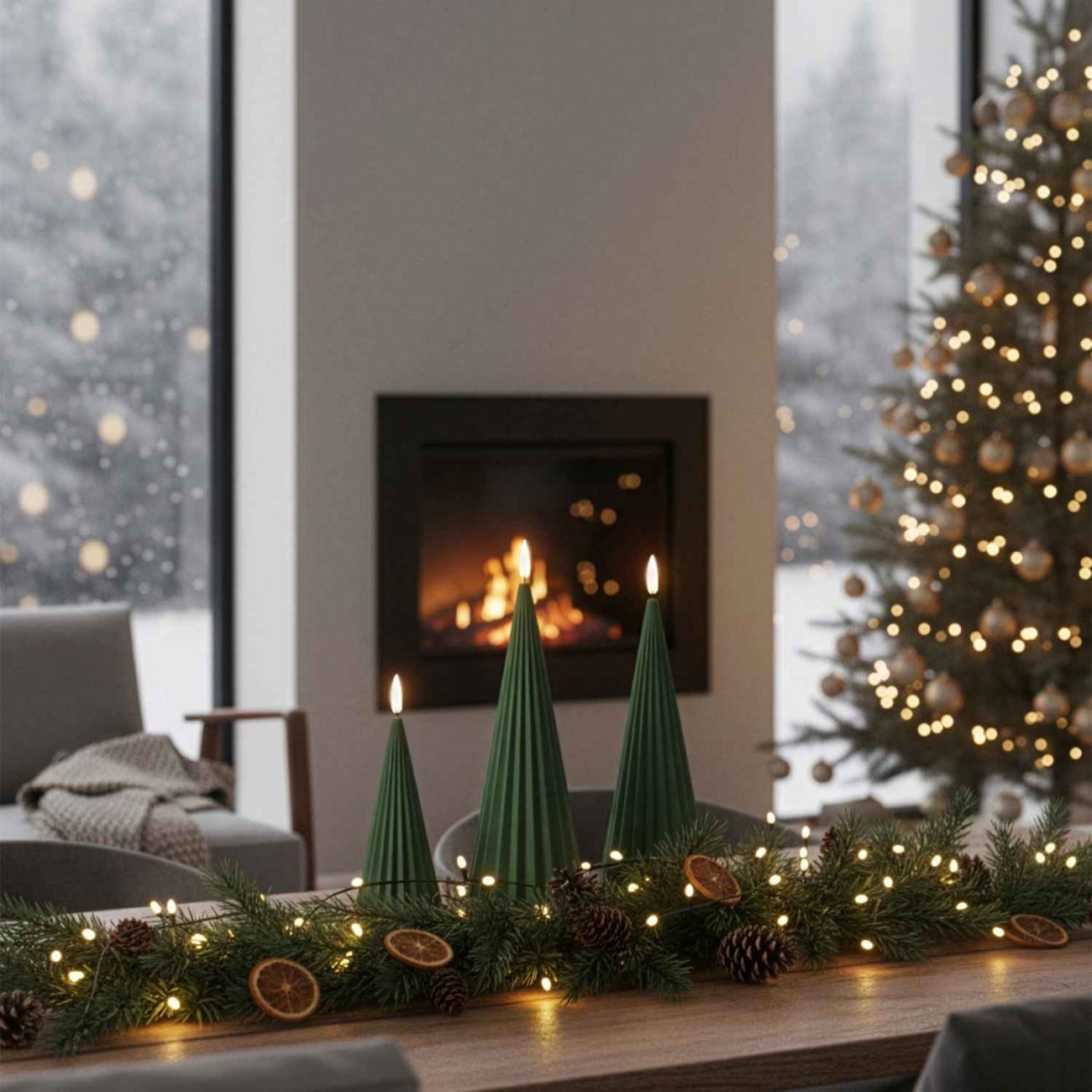 Elle Decoration Δένδρο 19,5 εκ. Olive/Gold S σειρά Boreal Sompex Χριστουγεννιάτικα