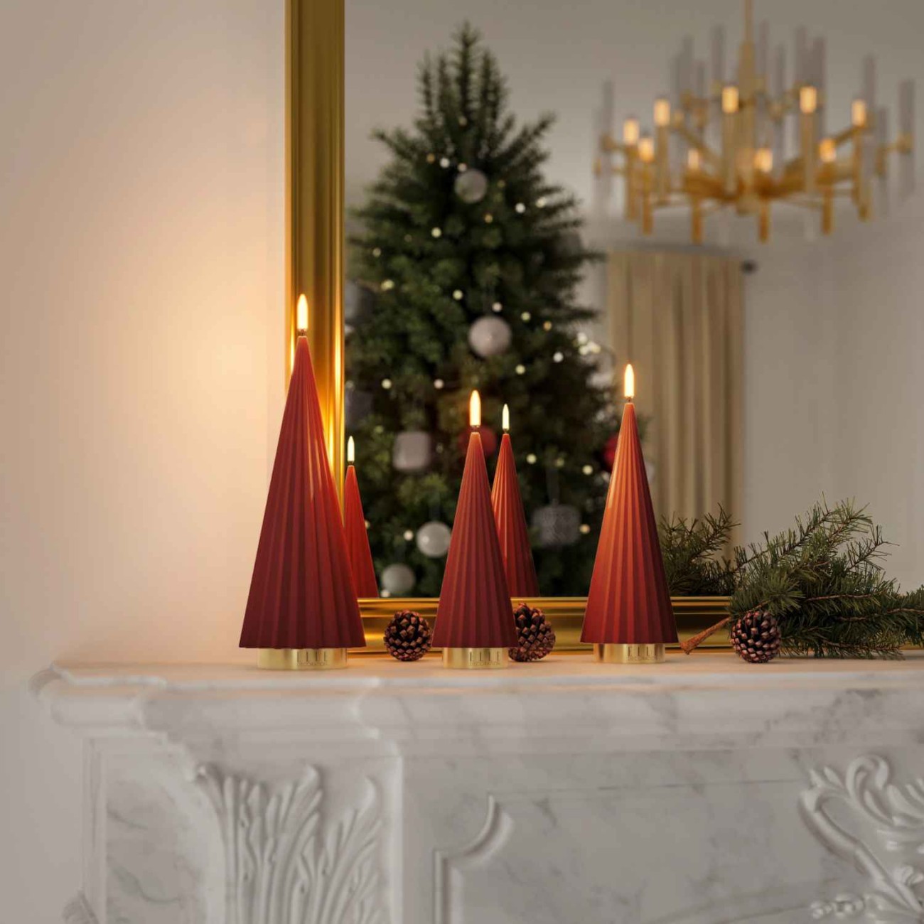 Elle Decoration Δένδρο 19,5 εκ. Burgundy/Gold S σειρά Boreal Sompex Χριστουγεννιάτικα