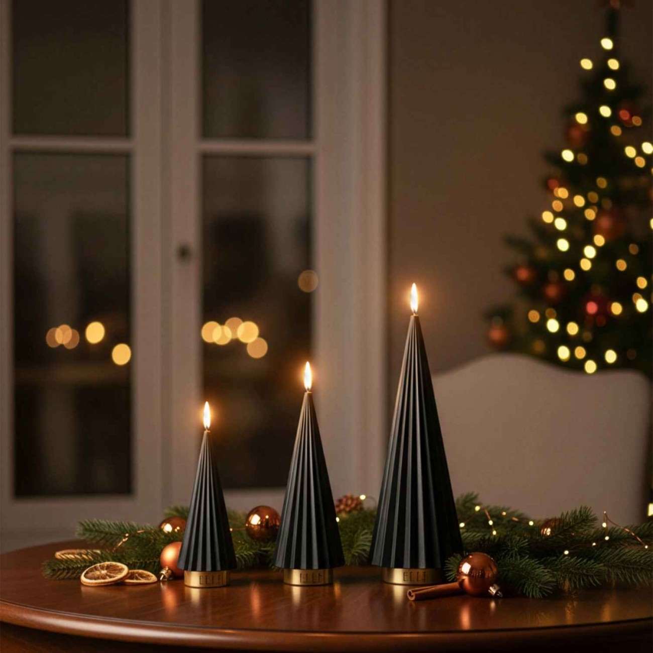 Elle Decoration Δένδρο 22,5 εκ. Black/Gold M σειρά Boreal Sompex Χριστουγεννιάτικα