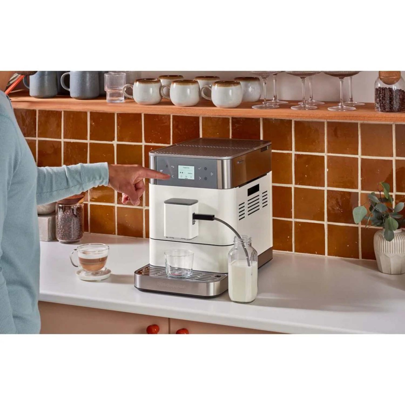 KitchenAid Μηχανή εσπρέσσο πλήρως αυτόματη Porcelain White σειρά KF7 Αυτόματες Καφετιέρες