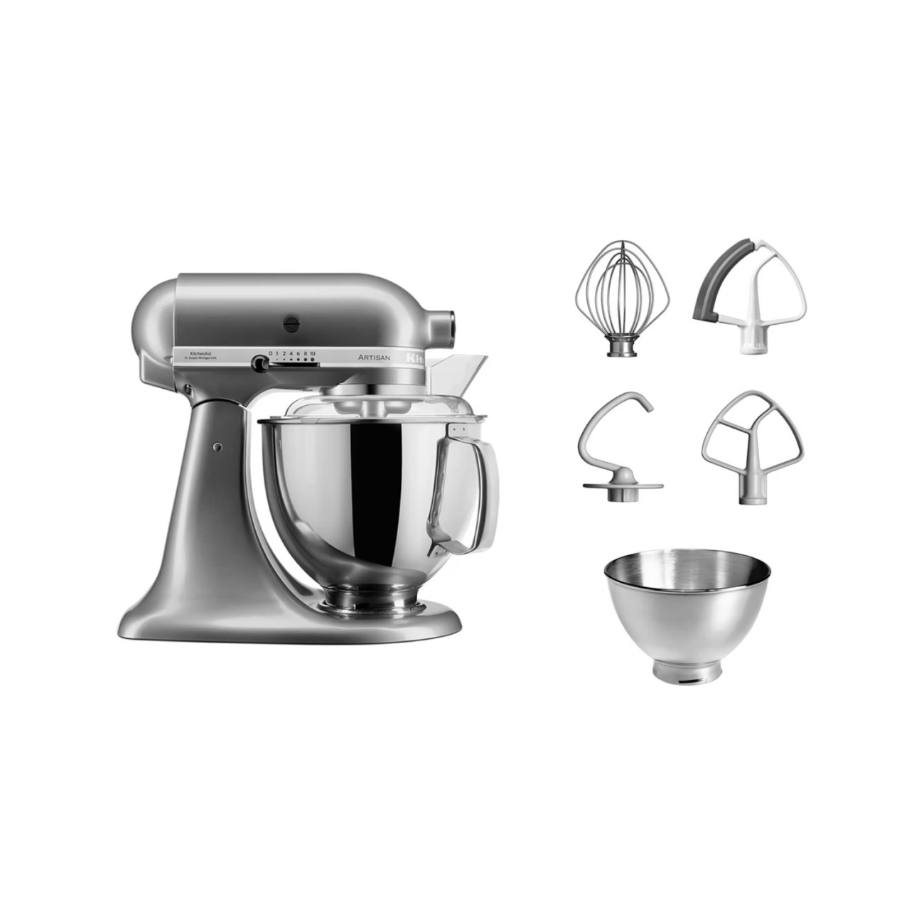 KitchenAid Μίξερ 4,8 λτ Contour Silver σειρά Artisan Μίξερ