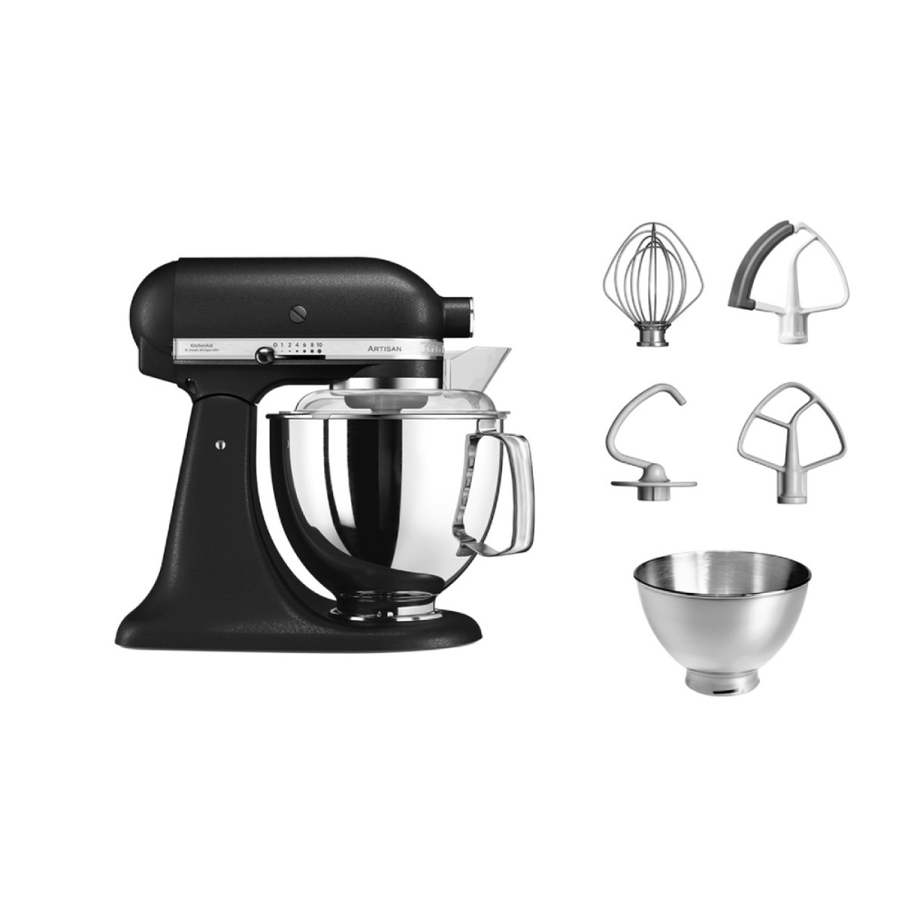 KitchenAid Μίξερ 4,8 lt Onyx Black σειρά Artisan Μίξερ & Κουζινομηχανές