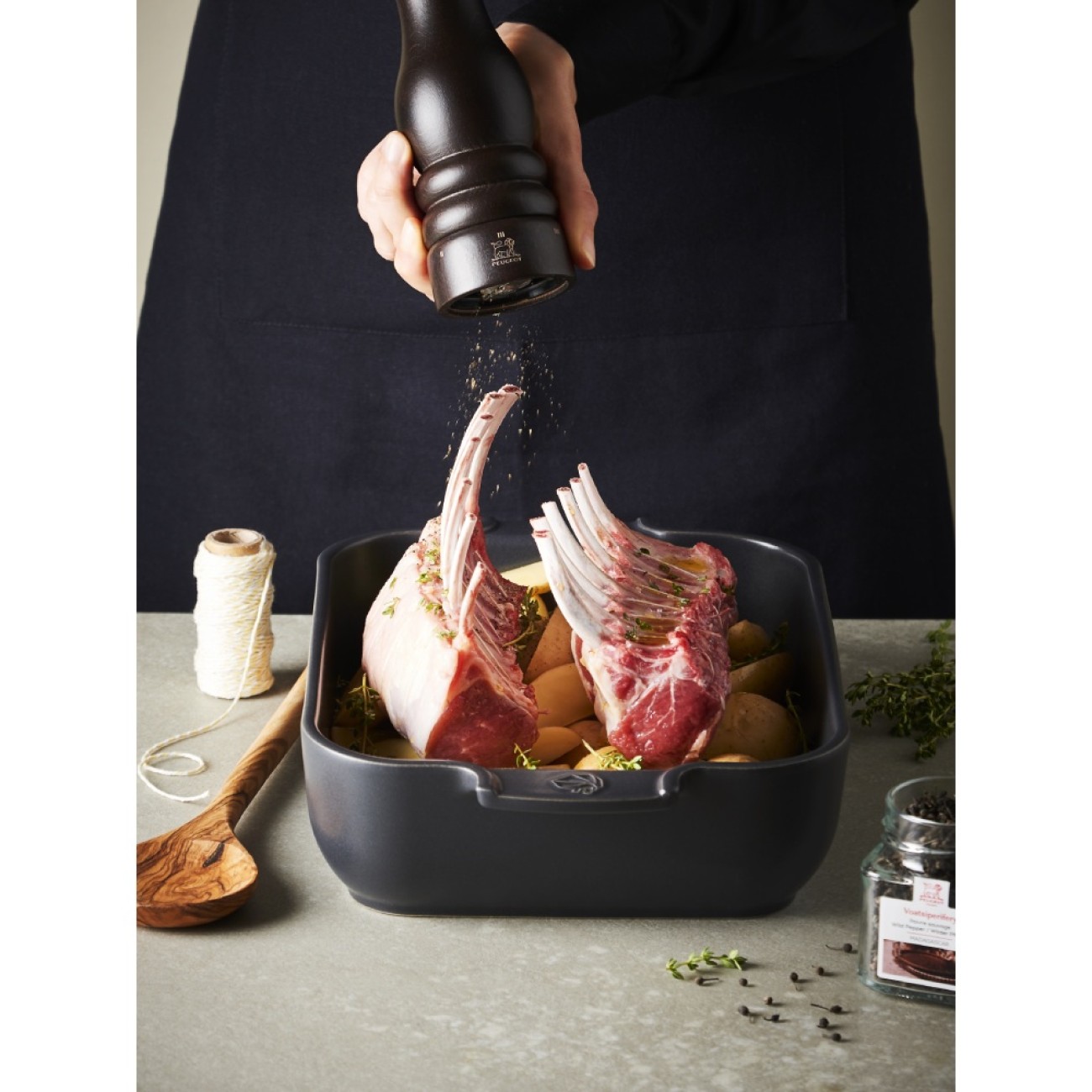 Peugeot Σκεύος παραλληλόγραμμο 32 εκ. slate σειρά Appolia Πυρίμαχα Σκεύη - Ταψιά