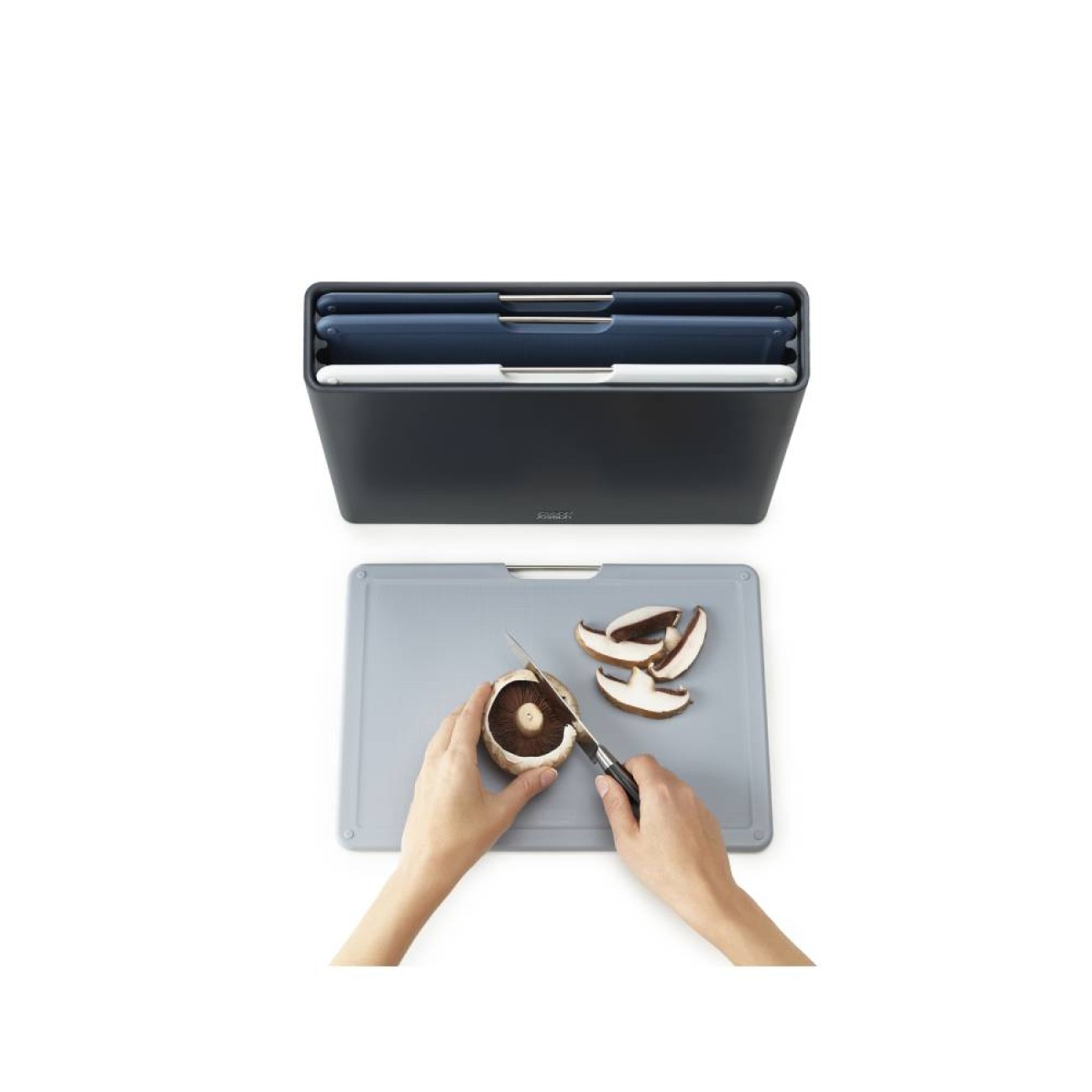 Joseph Joseph Βάση κοπής 4θέσεων 35,7x7,6x 26,2cm γκρί σειρά Folio Μαχαίρια Κουζίνας & Βάσεις κοπής