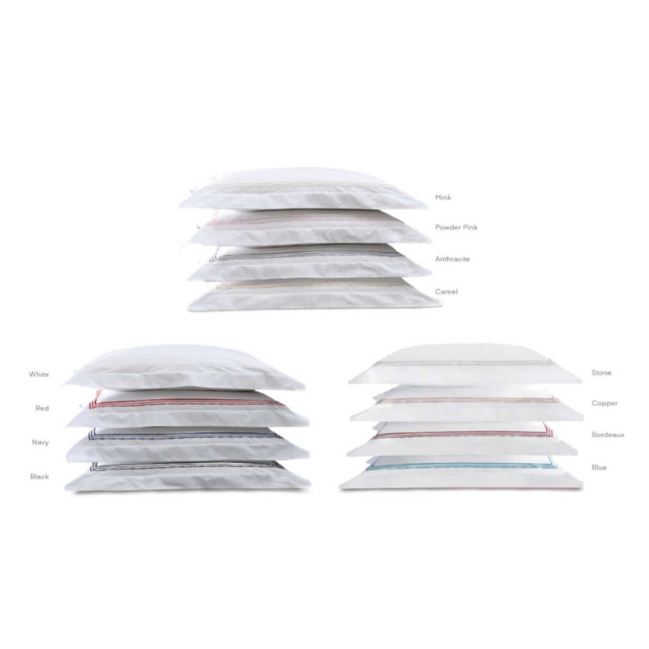 Valeron Σετ σεντόνια 240x260εκ./270x290εκ. & 2 μαξιλαροθήκες λευκό/ανθρακί σειρά Atlas Σετ σεντόνια