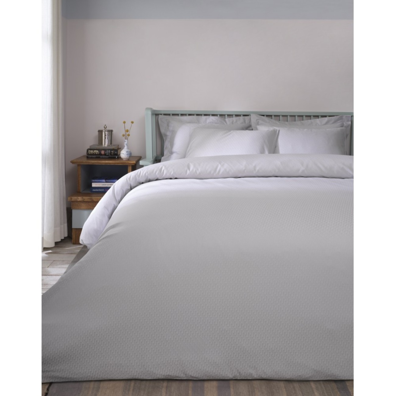 Valeron Σετ σεντόνια 240x260εκ/270x290εκ. & 2 μαξιλαροθήκες γκρι ανοικτό σειρά Savio Σετ σεντόνια