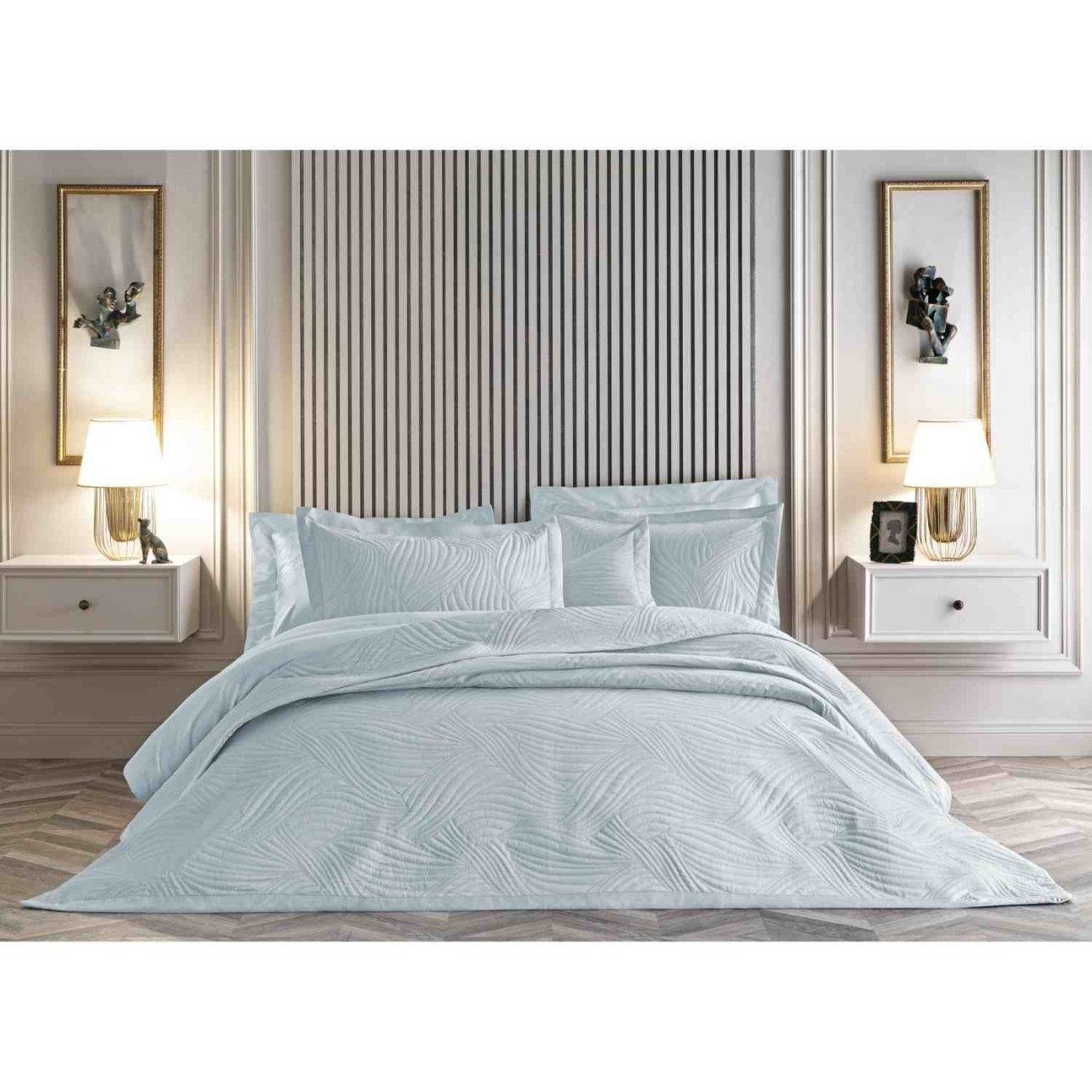 Valeron Κάλυμμα κρεβατιού 270Χ260εκ. γαλάζιο σειρά Bellis Καλύμματα Κρεβατιού/Ριχτάρια