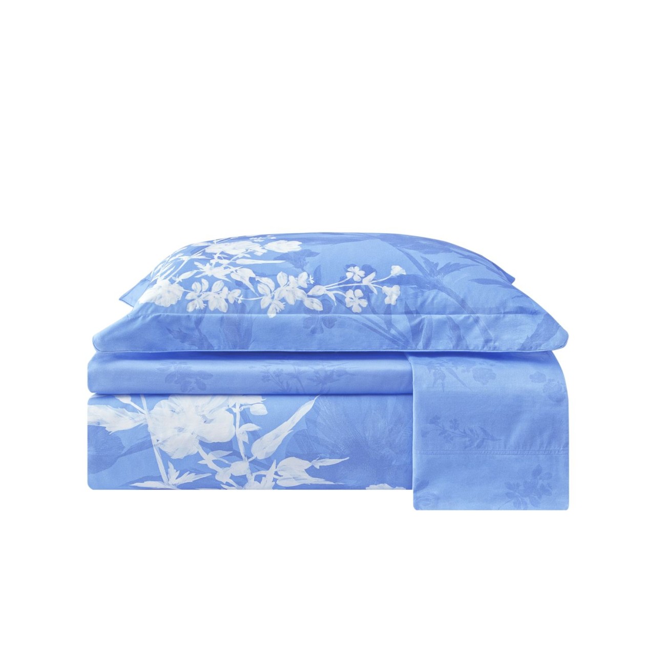 Valeron Σετ σεντόνια 240x260εκ/270x290εκ. & 2 μαξιλαροθήκες μπλε σειρά Eunike Σεντόνια