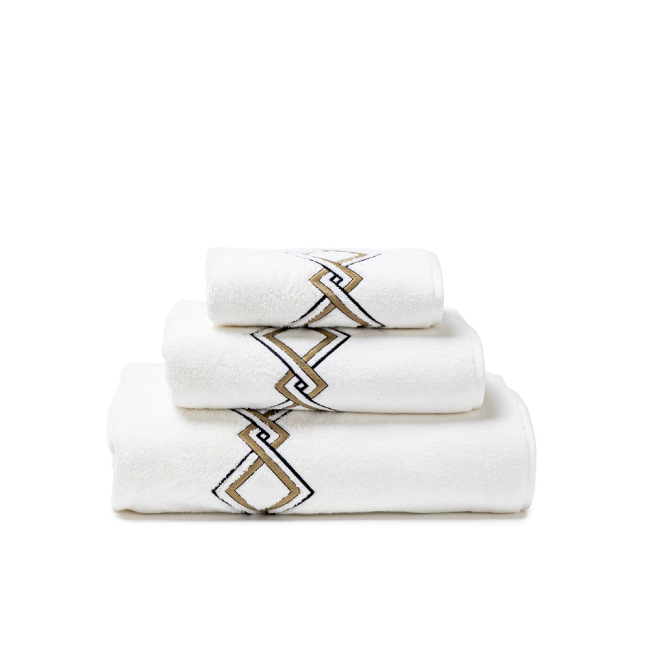 Frette Πετσέτα σώματος 100Χ150εκ. χρώμα nero/teak, 100% βαμβάκι, 590gsm σειρά Twist Embroidery Πετσέτες