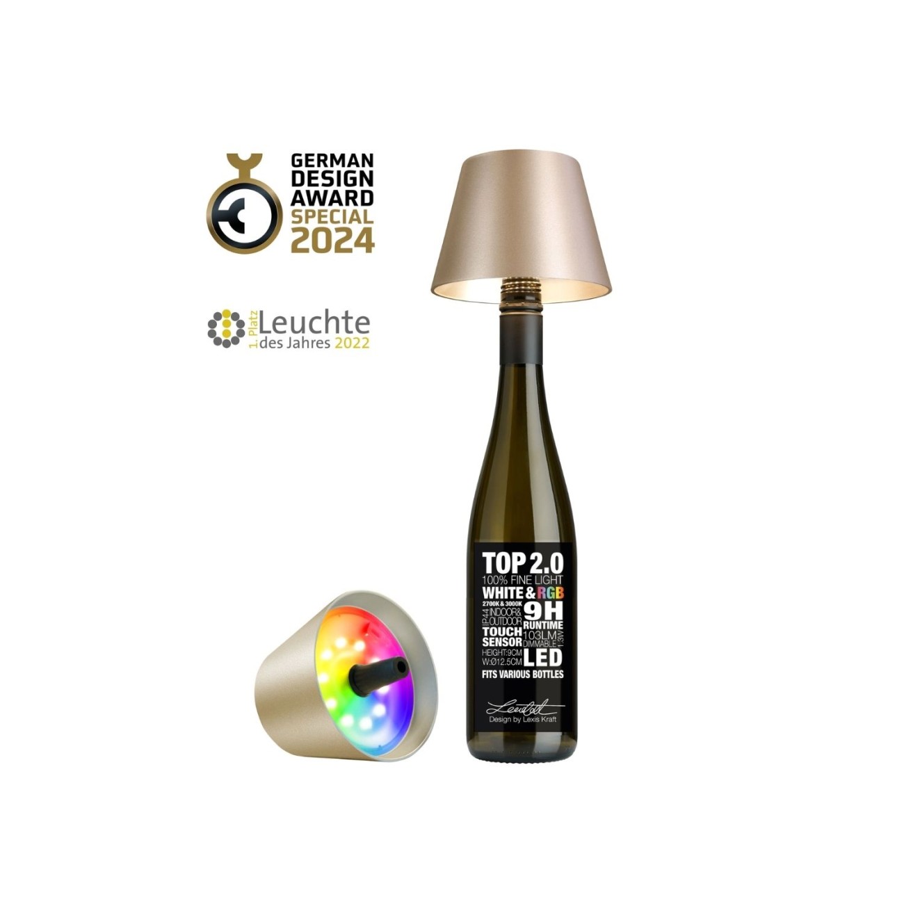 Sompex Λάμπα Καπέλο Champagne (Indoor & Outdoor) σειρά Top Επιτραπέζια/Επαναφορτιζόμενα