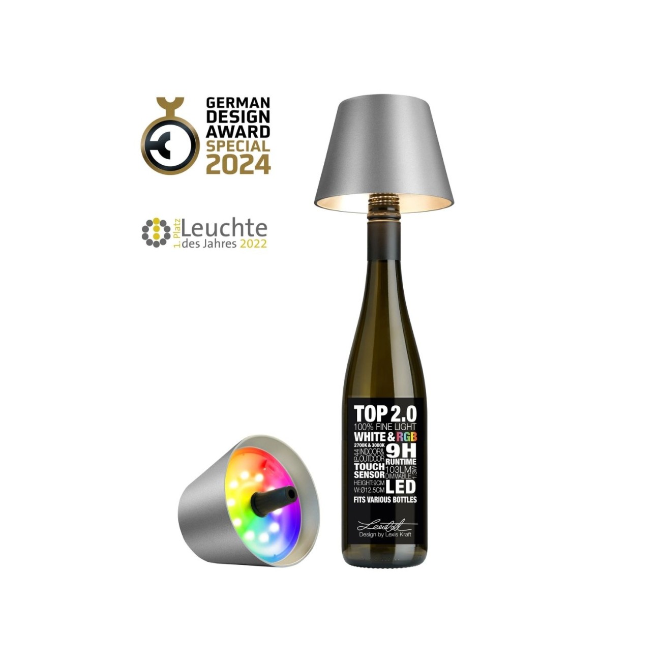 Sompex Λάμπα Καπέλο Graphite (Indoor & Outdoor) σειρά Top Επιτραπέζια/Επαναφορτιζόμενα