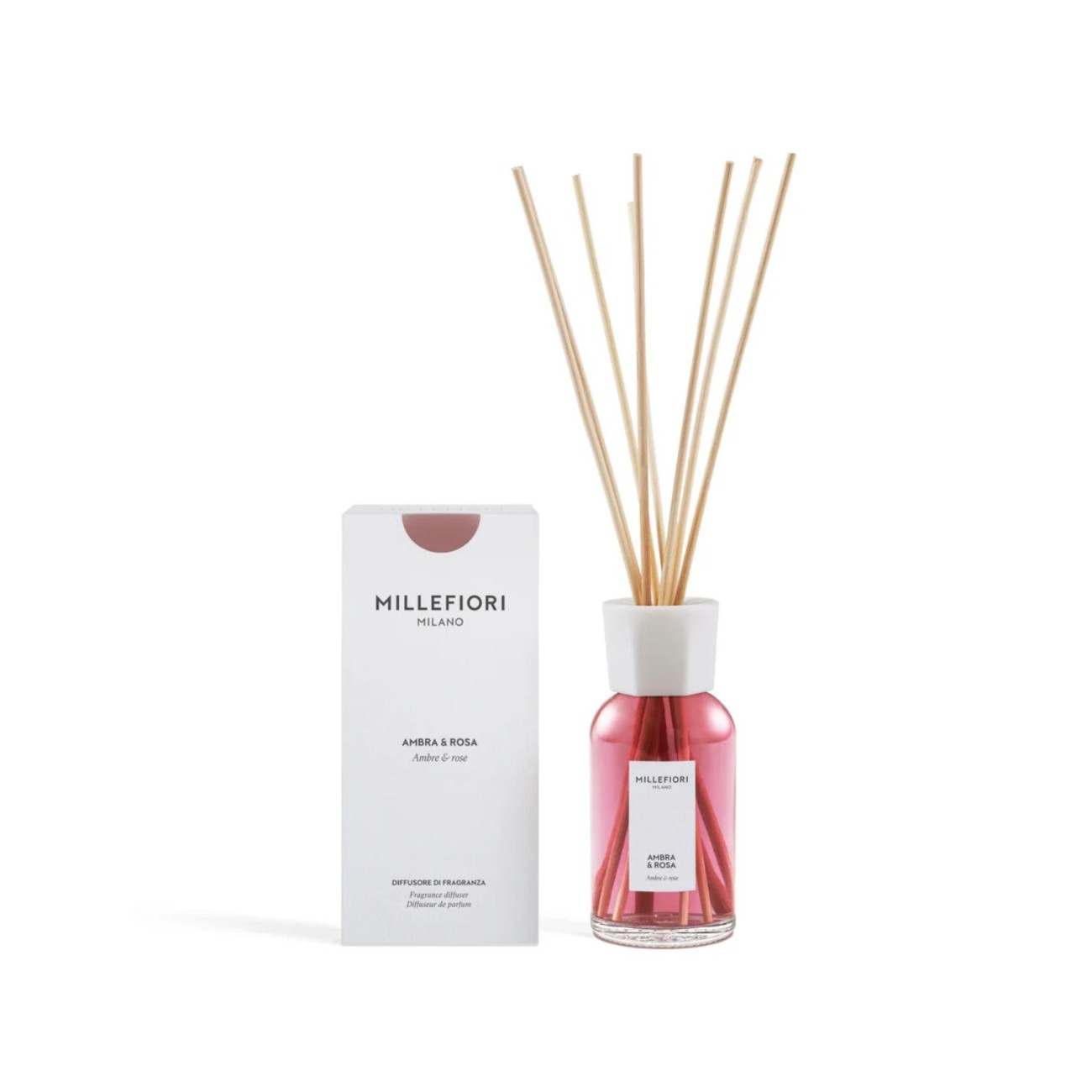 Millefiori Αρωματικά χώρου με στικς 250ml σειρά Ambra Rosa Milano Αρωματικά Στικς