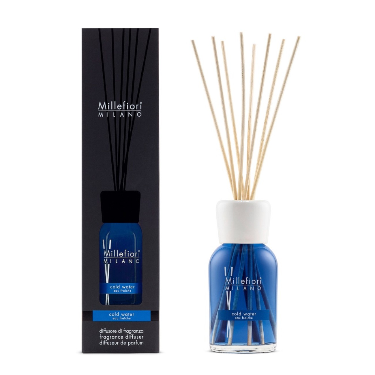Millefiori Αρωματικά χώρου με στικς 250ml σειρά Cold water Milano    Αρωματικά Στικς