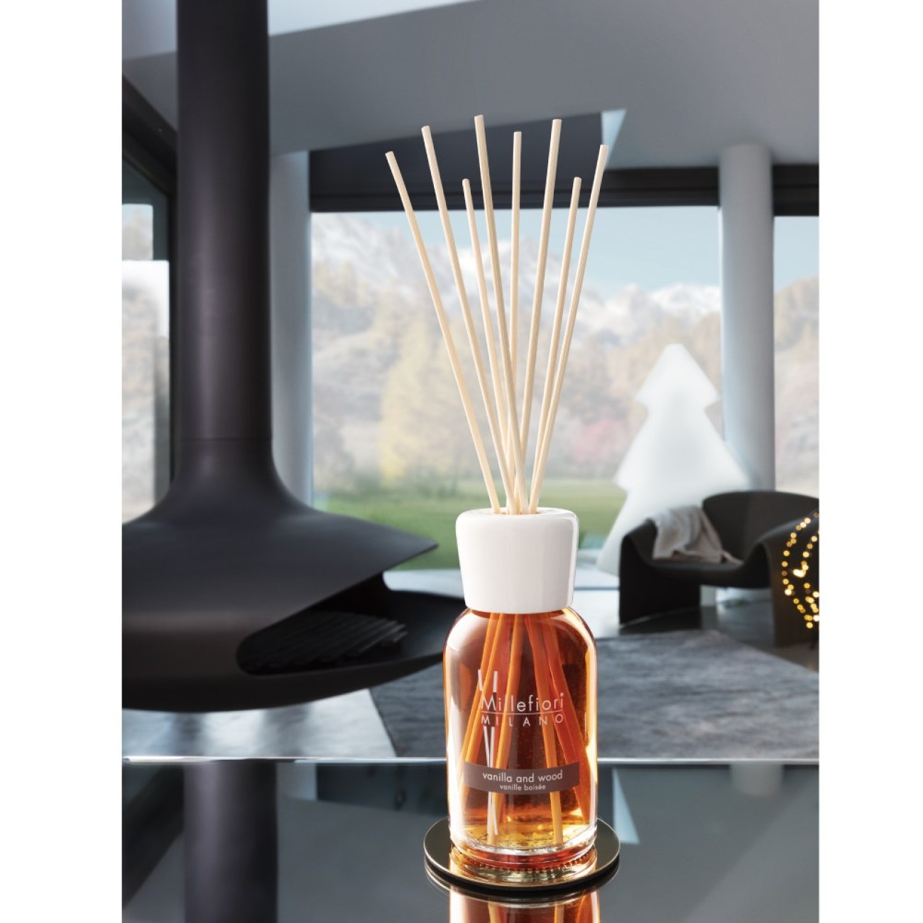 Millefiori Αρωματικά χώρου με στικς 250ml σειρά Βανίλια & Ξύλο Milano Αρωματικά Στικς