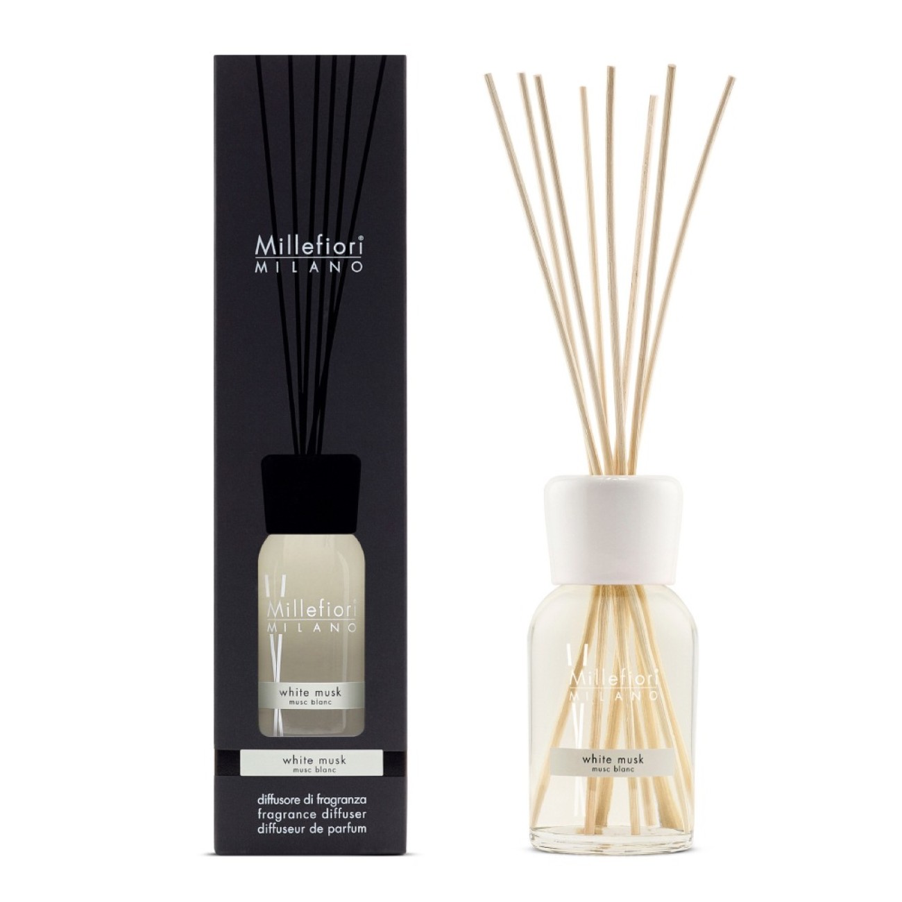 Millefiori Αρωματικά χώρου με στικς 250ml σειρά White Musk Milano Αρωματικά Στικς